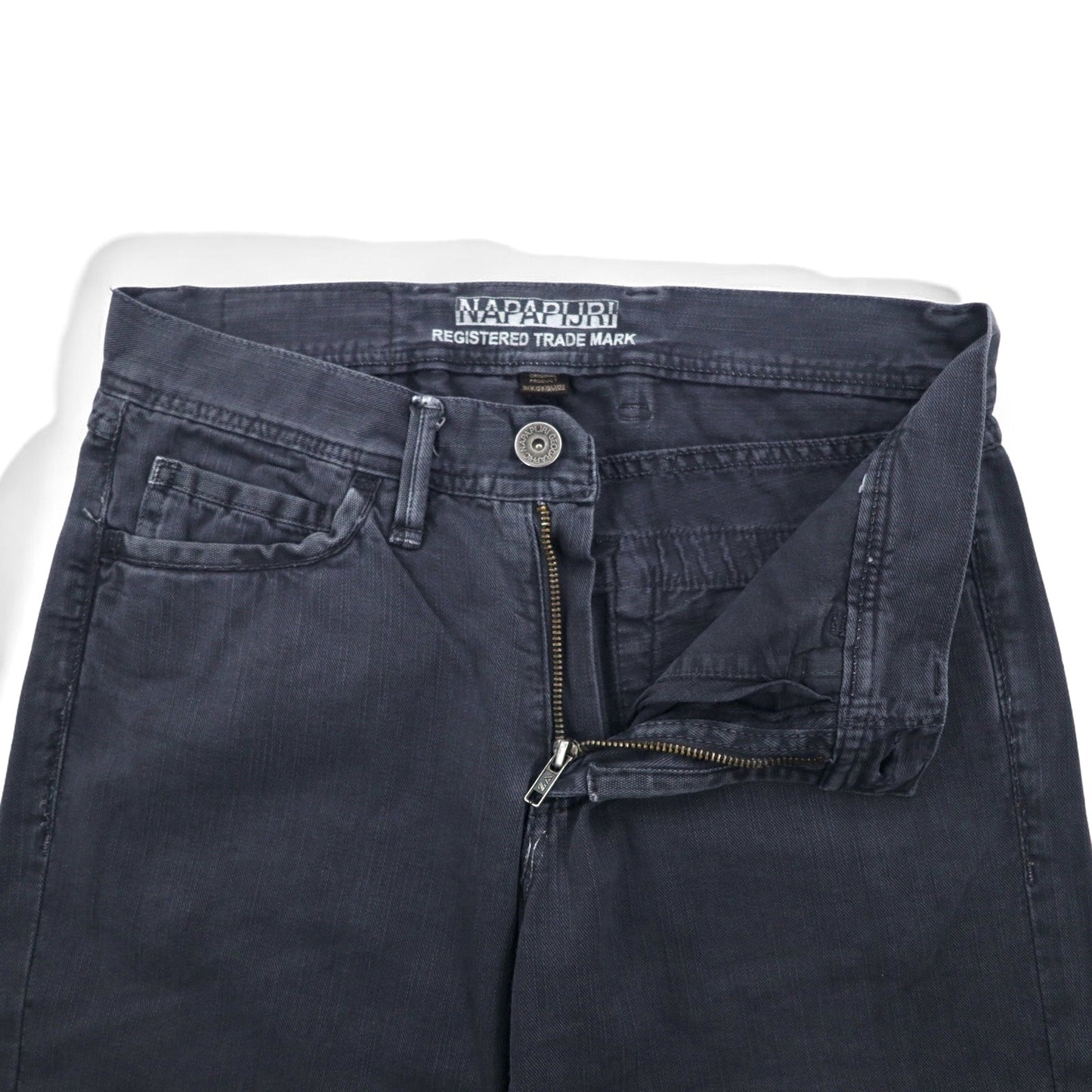 NAPAPIJRI ルーマニア製 ブラック デニムパンツ M グレー ストレート N0YUNUH89