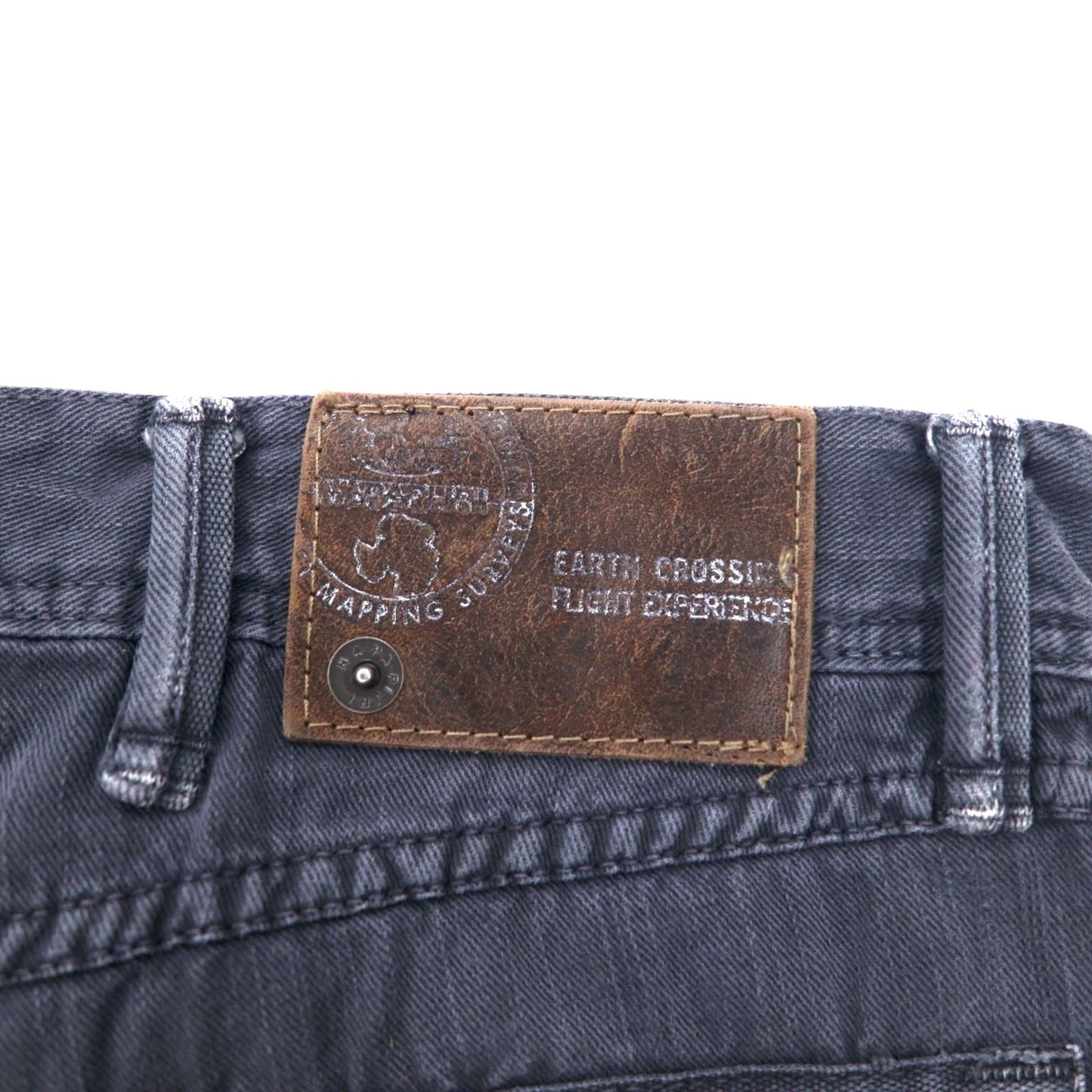 NAPAPIJRI ルーマニア製 ブラック デニムパンツ M グレー ストレート N0YUNUH89