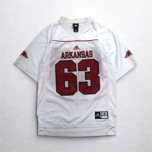 adidas ゲームシャツ L ホワイト メッシュ NFL ARKANSAS ポリエステル ナンバリング