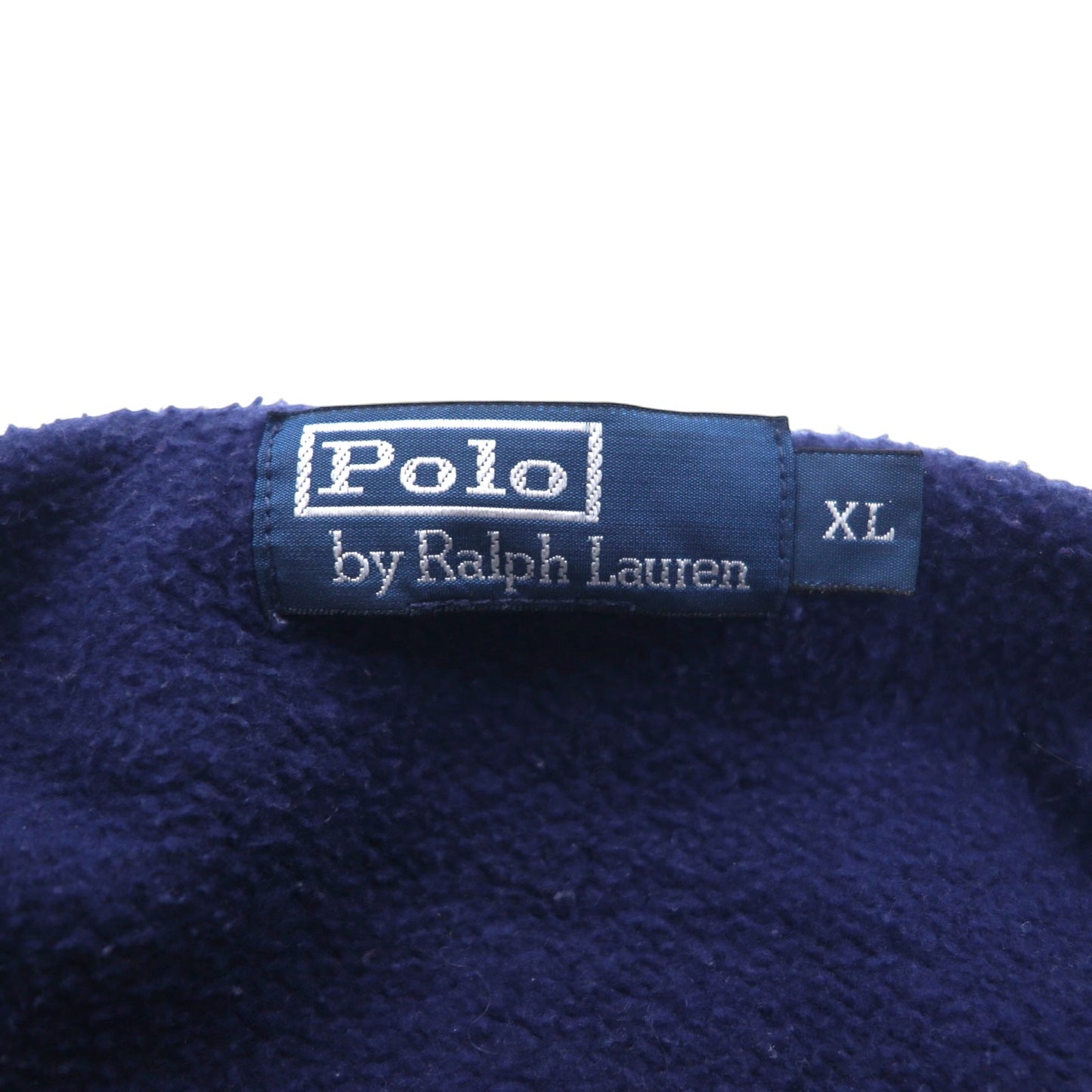 Polo by Ralph Lauren 90年代 デュアルマッチ 刺繍 ハーフボタン パーカー XL ネイビー コットン ナンバリング