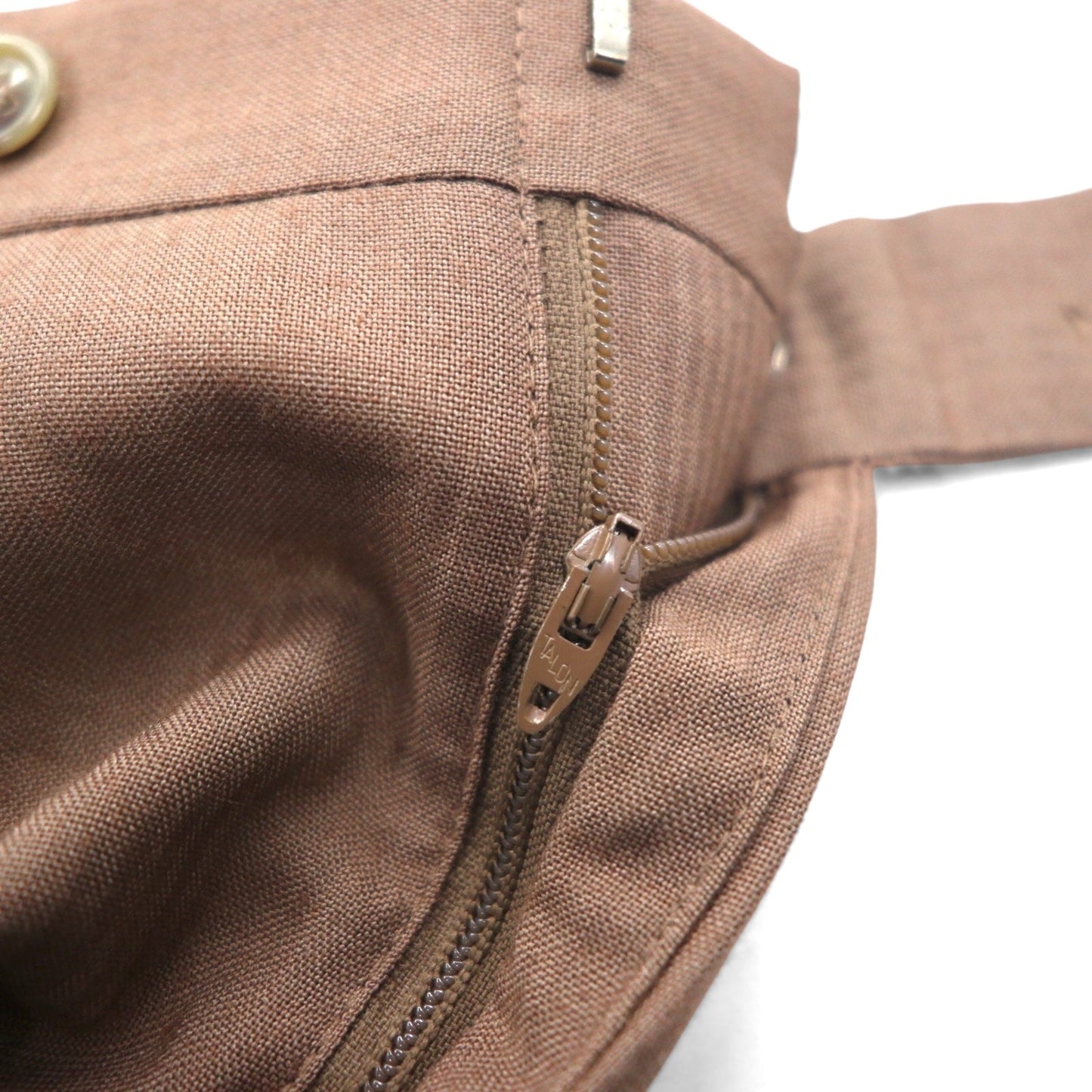 J.C.Penney 80年代 USA製 The Fox Collection 2タック スラックスパンツ L ブラウン ロケットTALONジップ デッドストック 未使用品