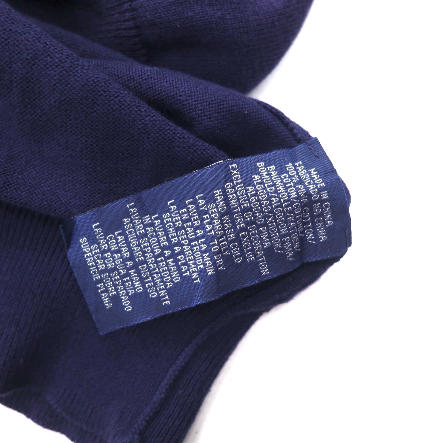 POLO GOLF RALPH LAUREN Vネック コットンニット セーター L ネイビー ポニー ロゴ刺繍 Royal St George's