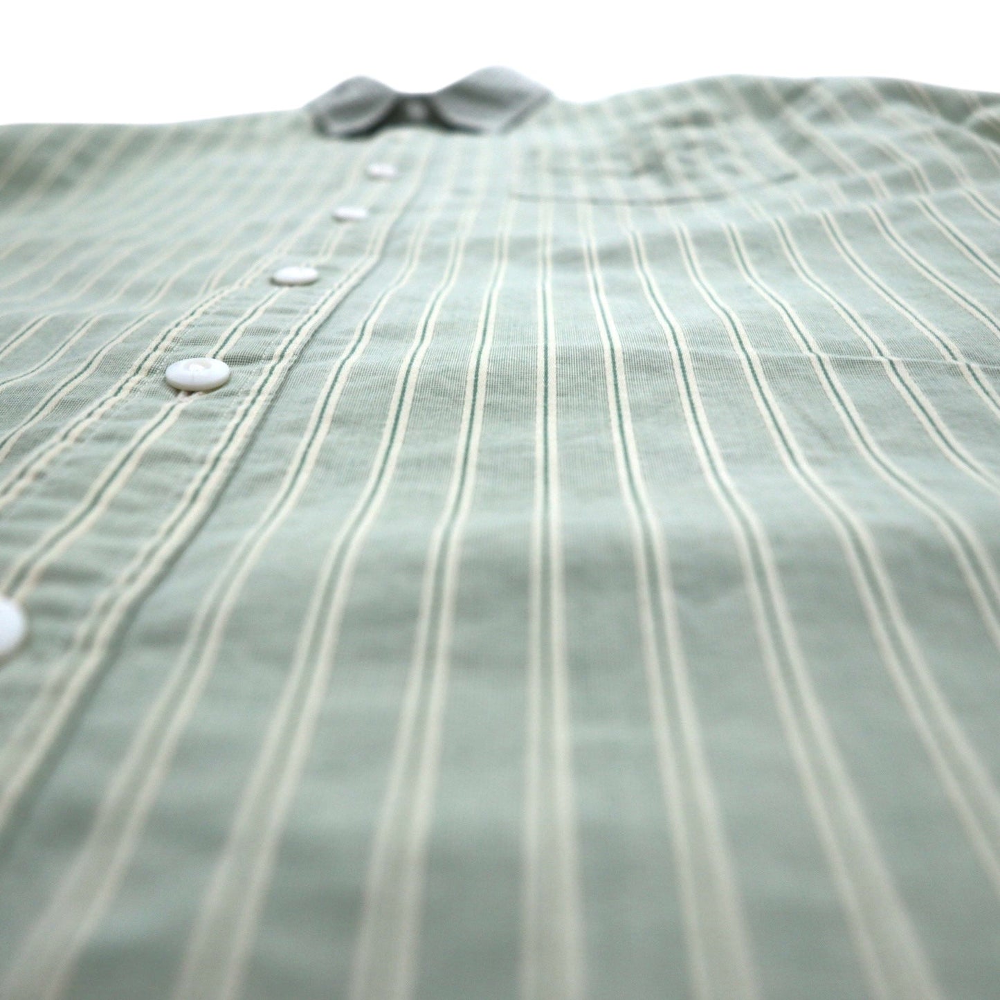 RRL DOUBLE RL RALPH LAUREN クレリックシャツ S グリーン ストライプ チンストラップ