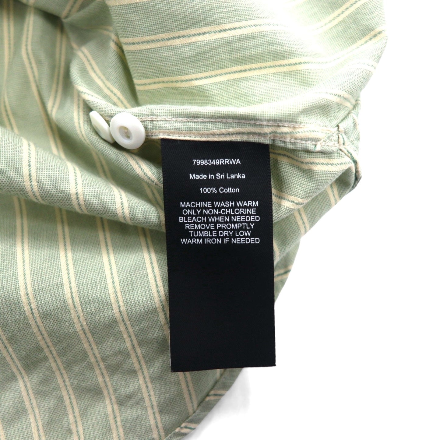 RRL DOUBLE RL RALPH LAUREN クレリックシャツ S グリーン ストライプ チンストラップ