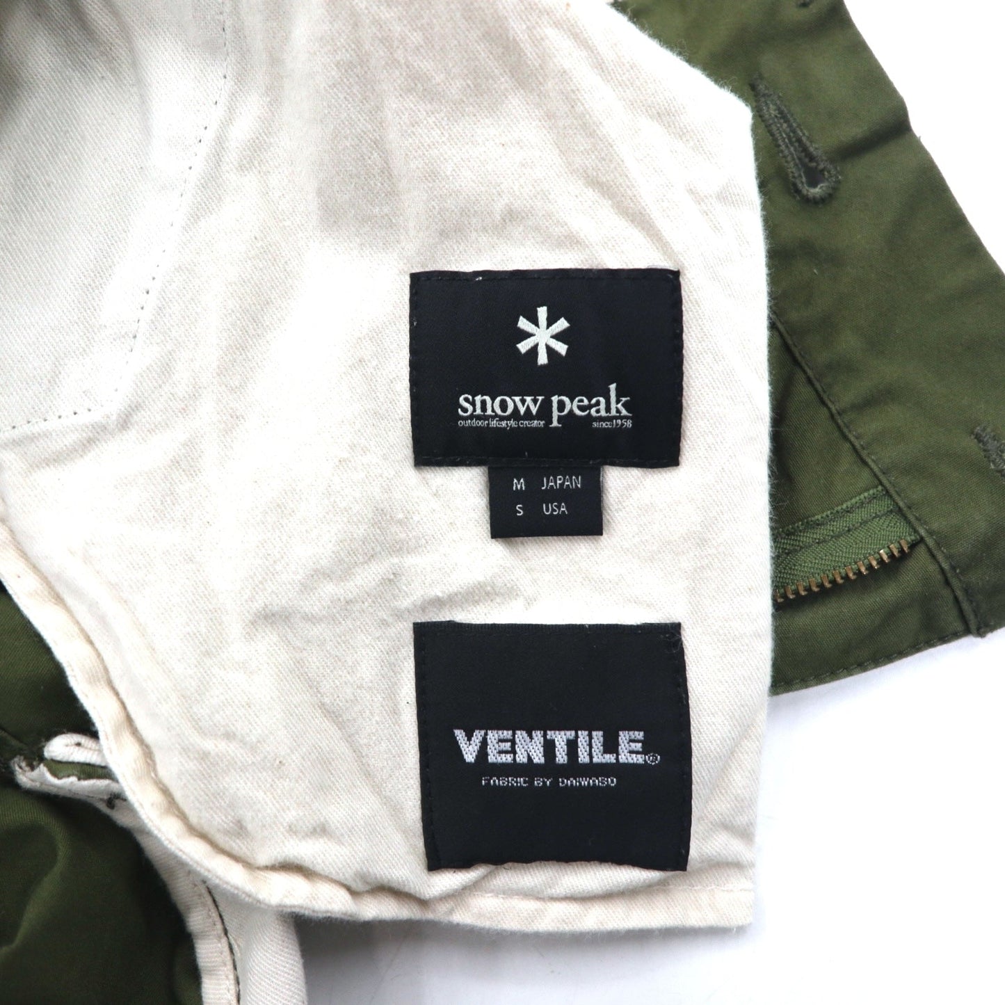 snow peak ペンタイル VENTILE コットン チノパンツ M カーキ PA-17SU103
