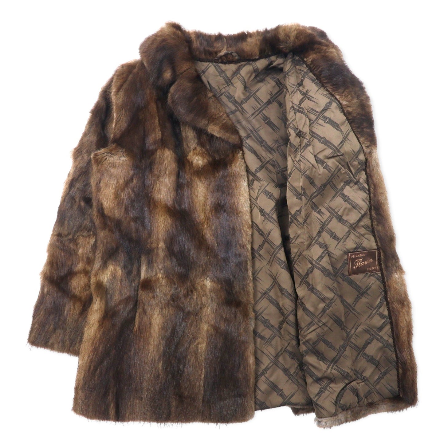 PELZHAUS FLAMM GESEKE ファージャケット 毛皮 FREE ブラウン ユーロヴィンテージ