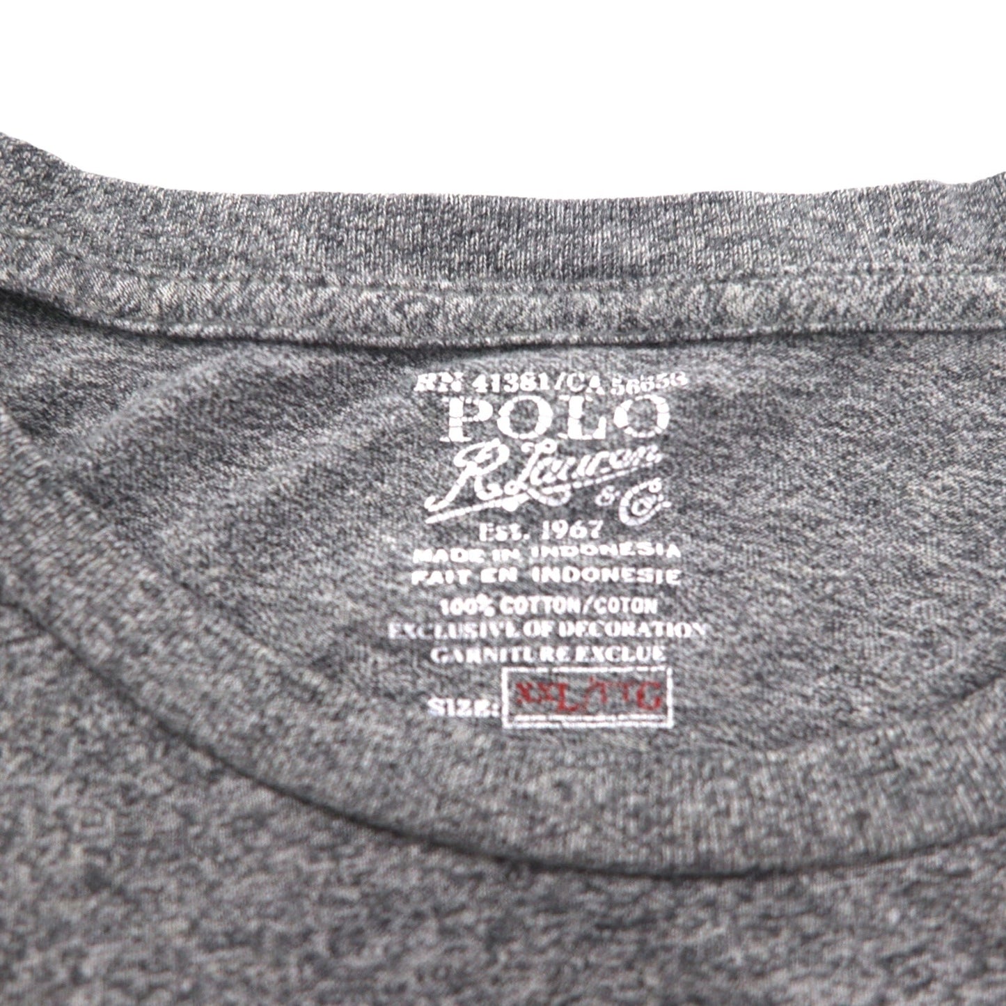 POLO RALPH LAUREN スモールポニー刺繍 Tシャツ 2XL グレー コットン