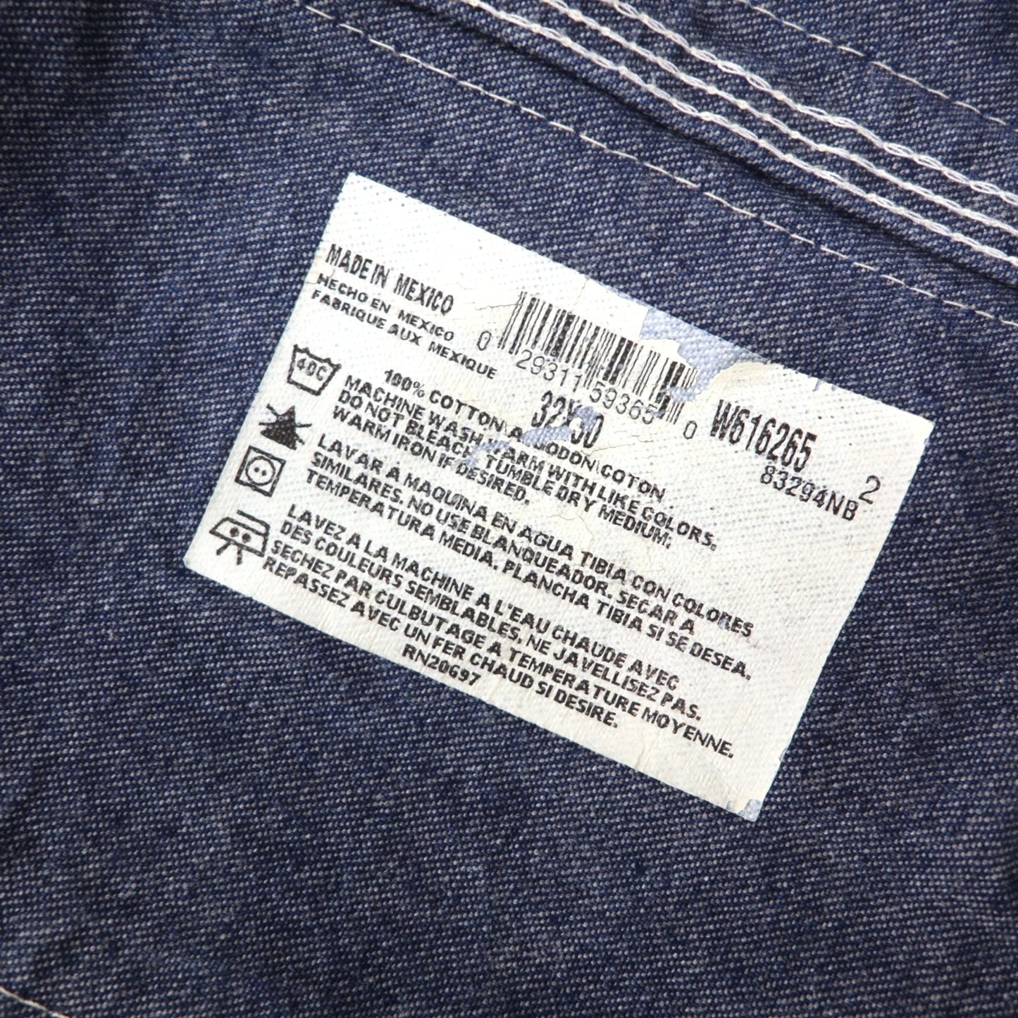 Dickies デニム オーバーオール M インディゴ ブルー INDIGO BIB OVERALL W616265 メキシコ製