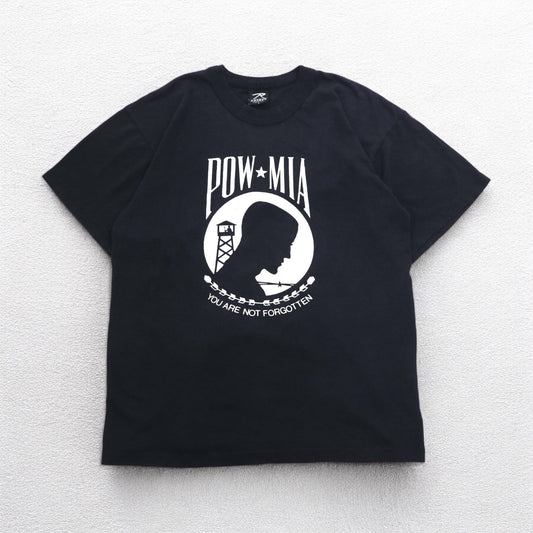 POW MIA 80年代 USA製 シングルステッチ Tシャツ L ブラック ミリタリー ベトナム戦争 ROTHCO