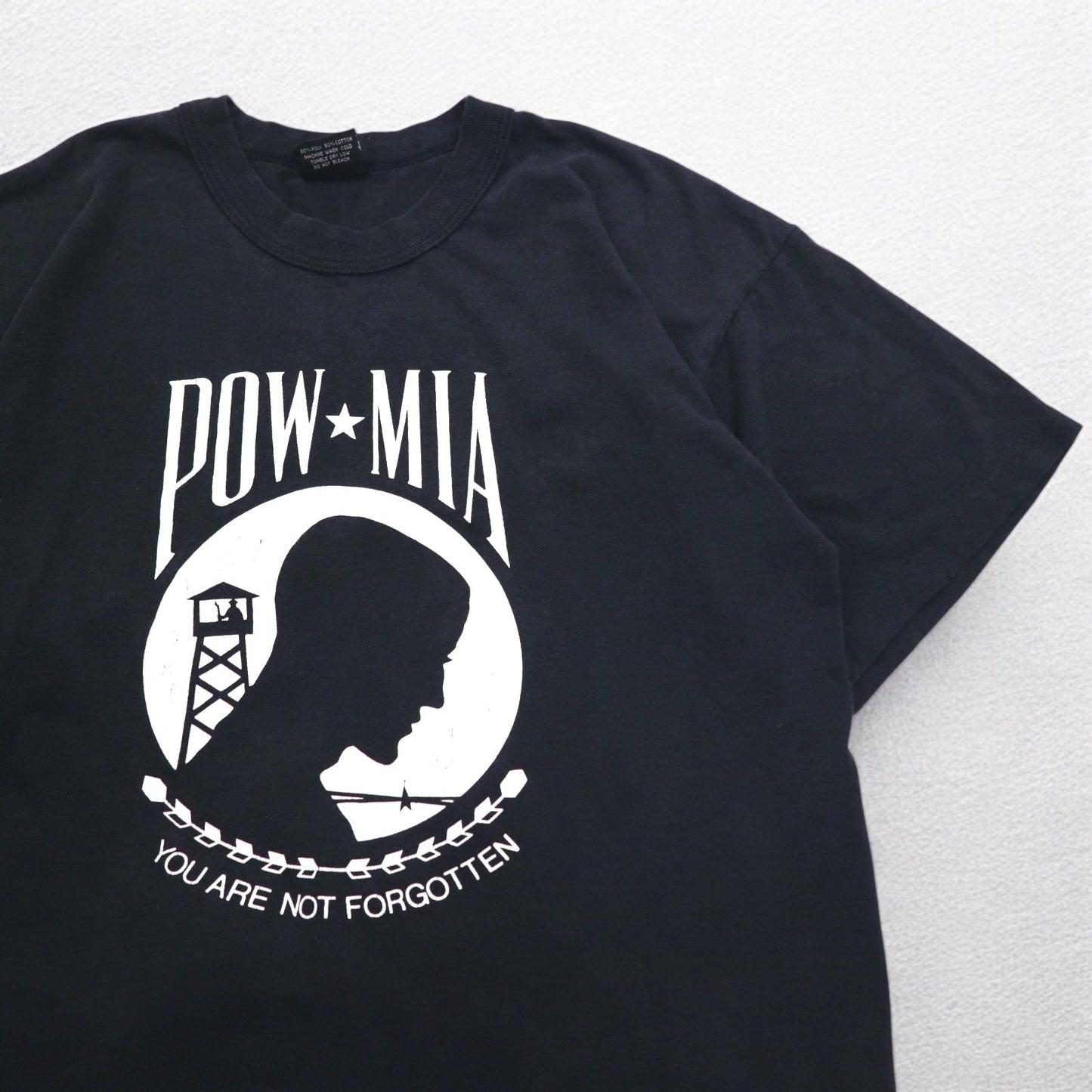 POW MIA 80年代 USA製 シングルステッチ Tシャツ L ブラック ミリタリー ベトナム戦争 ROTHCO