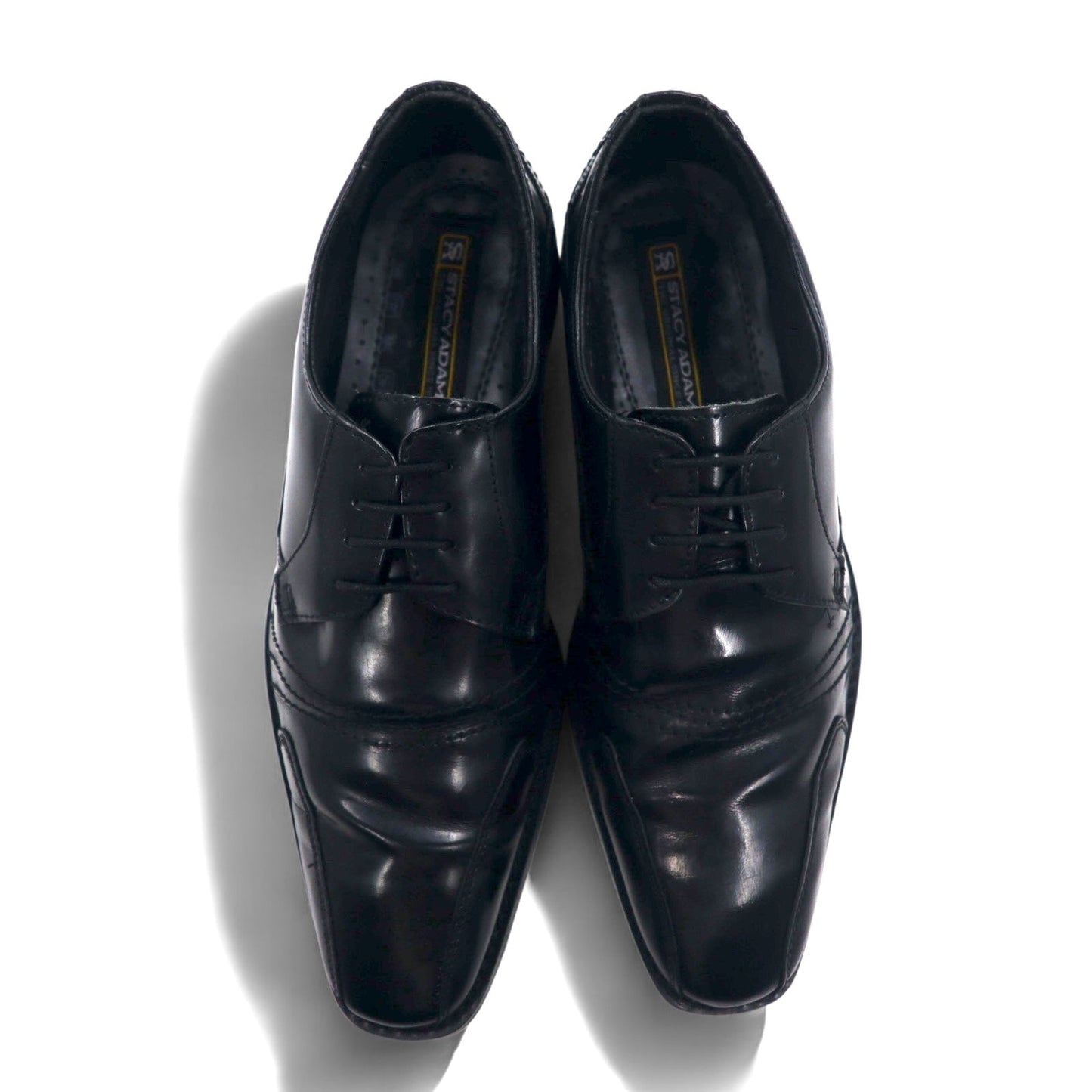 STACY ADAMS ストレートチップ ドレスシューズ 27.5cm ブラック レザー ステッチ 外羽根 24509