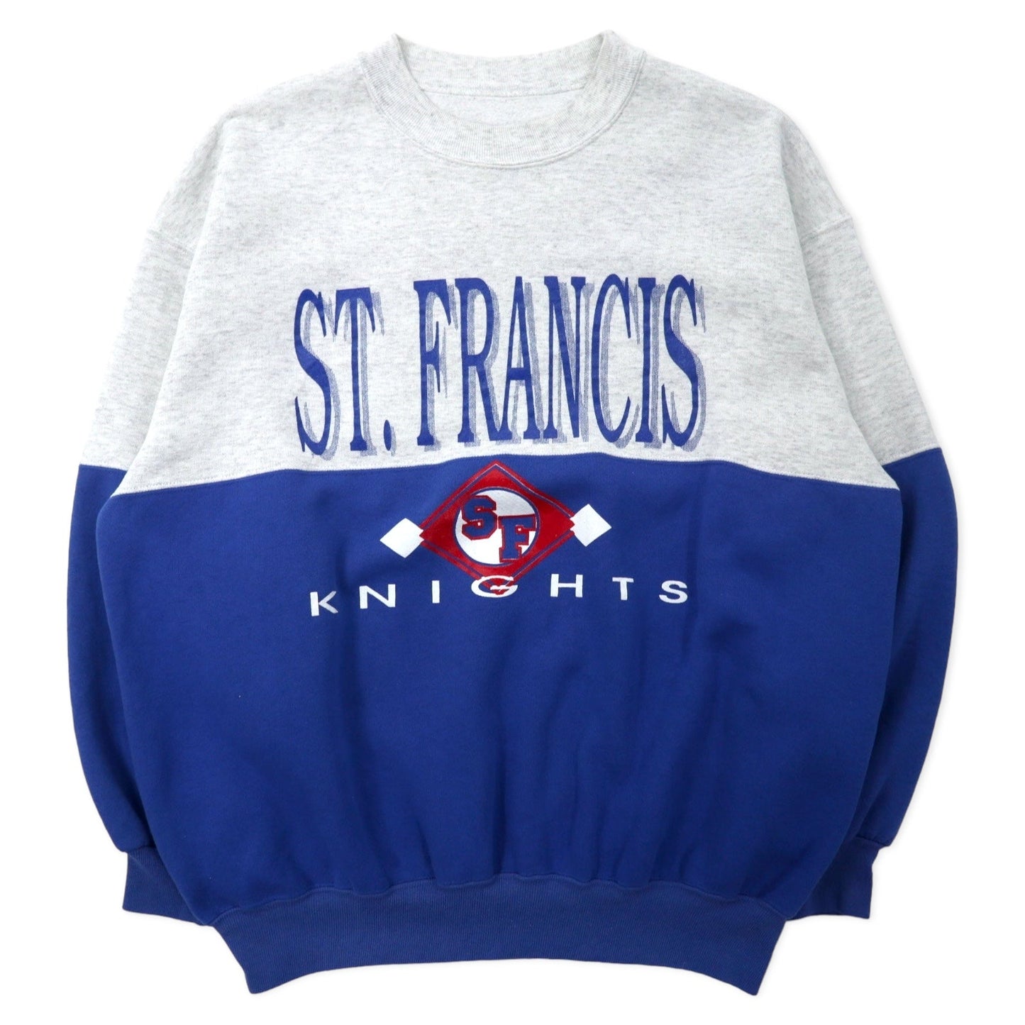 Dodger USA製 90年代 カレッジ プリント スウェット L グレー ブルー コットン ST. FRANCIS