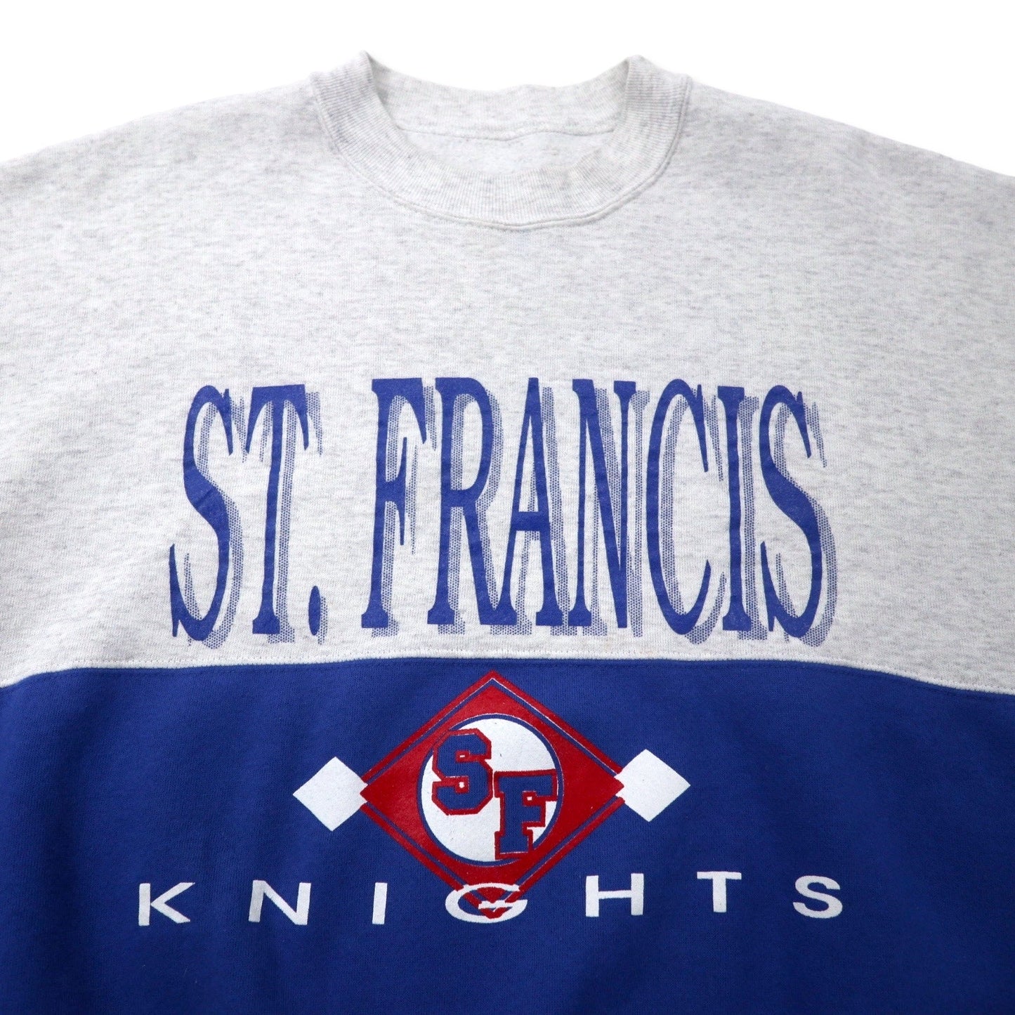 Dodger USA製 90年代 カレッジ プリント スウェット L グレー ブルー コットン ST. FRANCIS