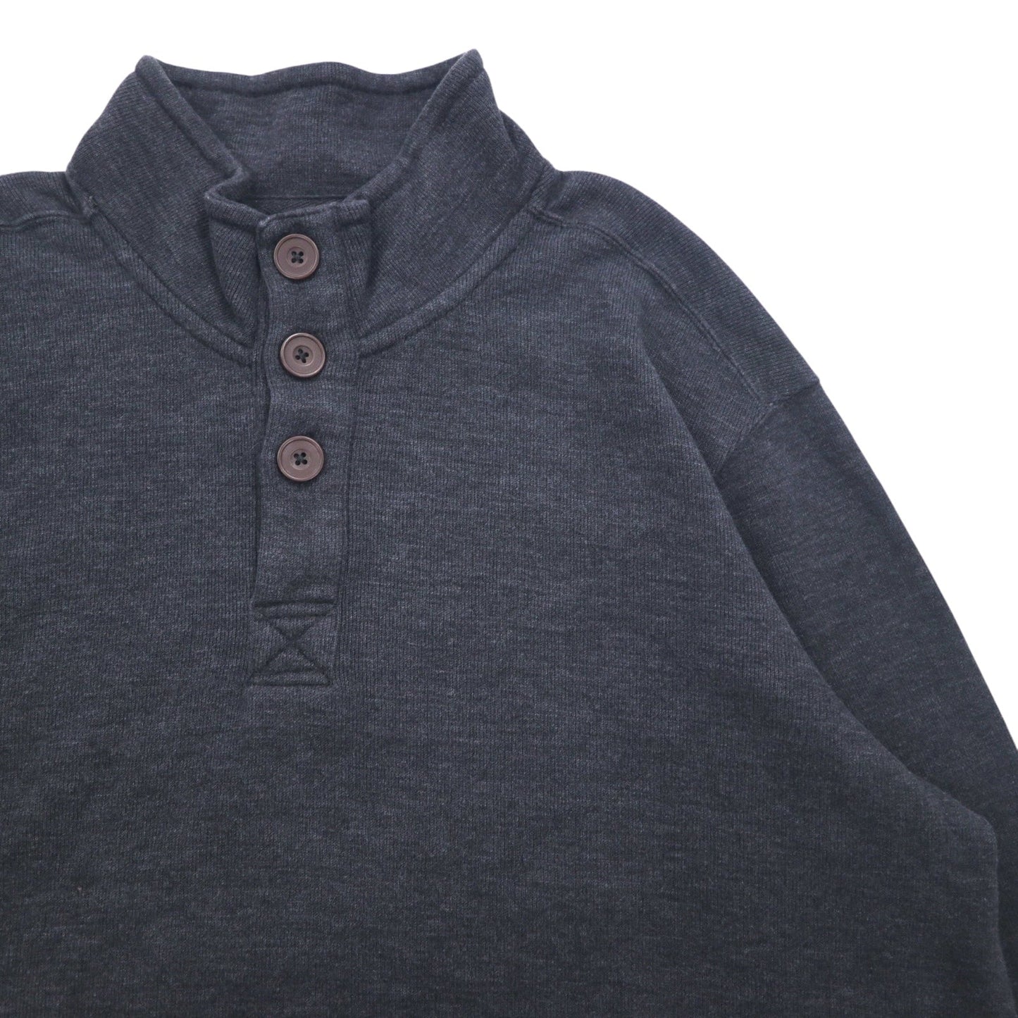 Eddie Bauer ハーフボタン スウェット XL グレー コットン