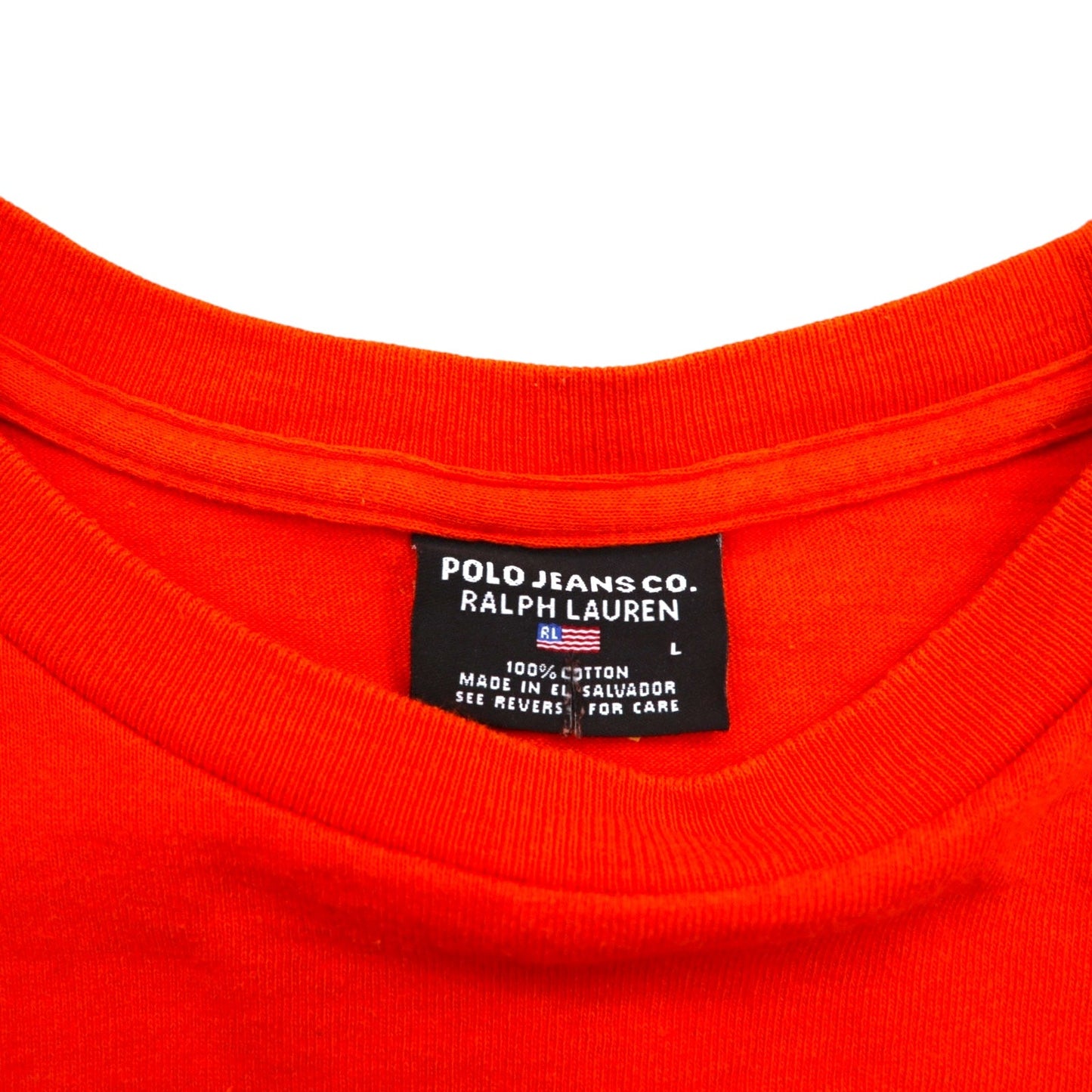 POLO JEANS CO. RALPH LAUREN 90年代 ロゴプリント Tシャツ L オレンジ コットン
