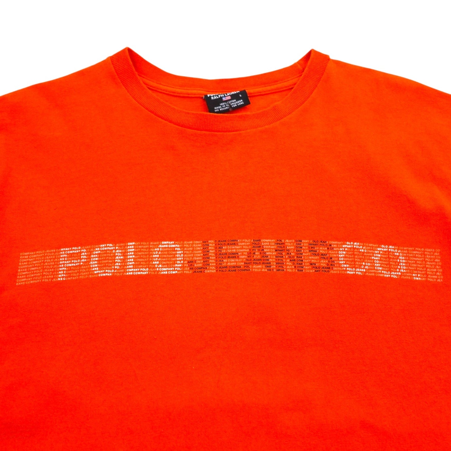 POLO JEANS CO. RALPH LAUREN 90年代 ロゴプリント Tシャツ L オレンジ コットン