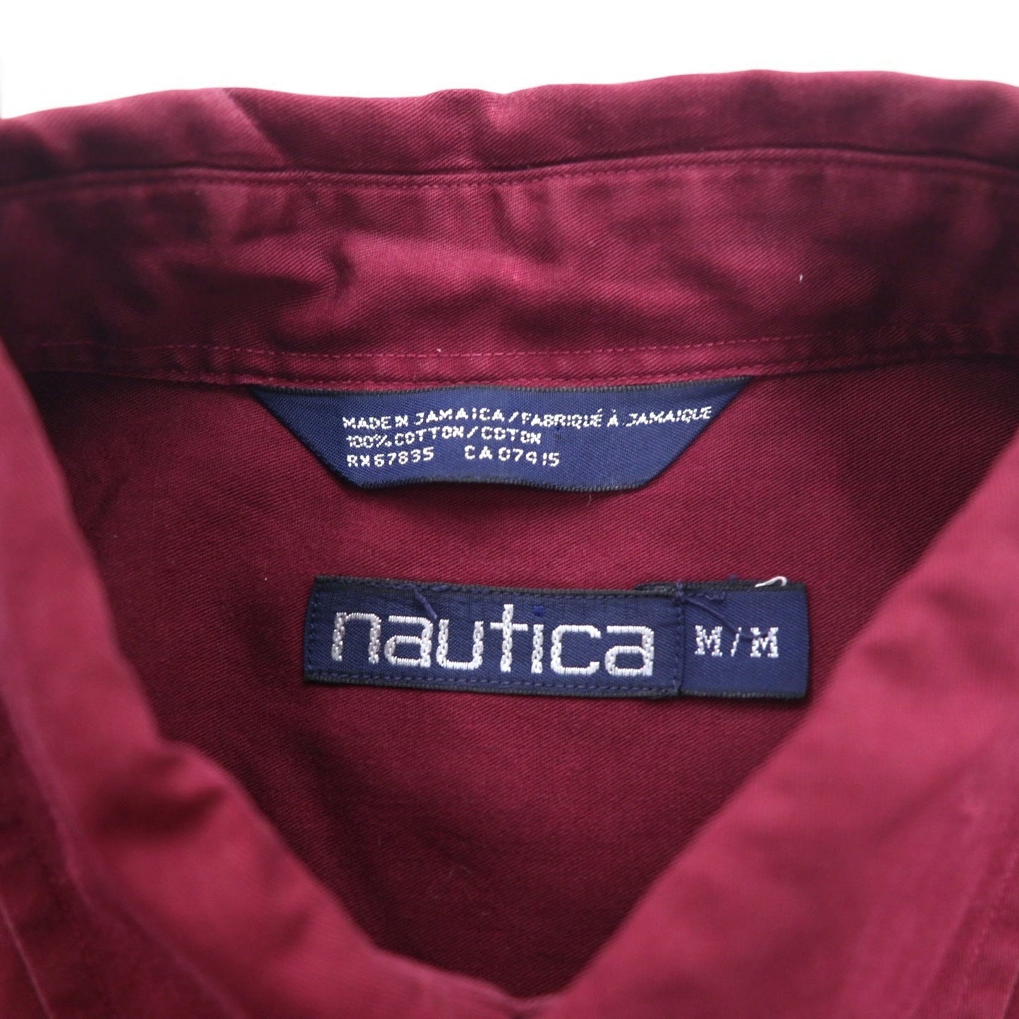nautica 90年代 ボタンダウンシャツ XL ボルドー コットン ジャマイカ製