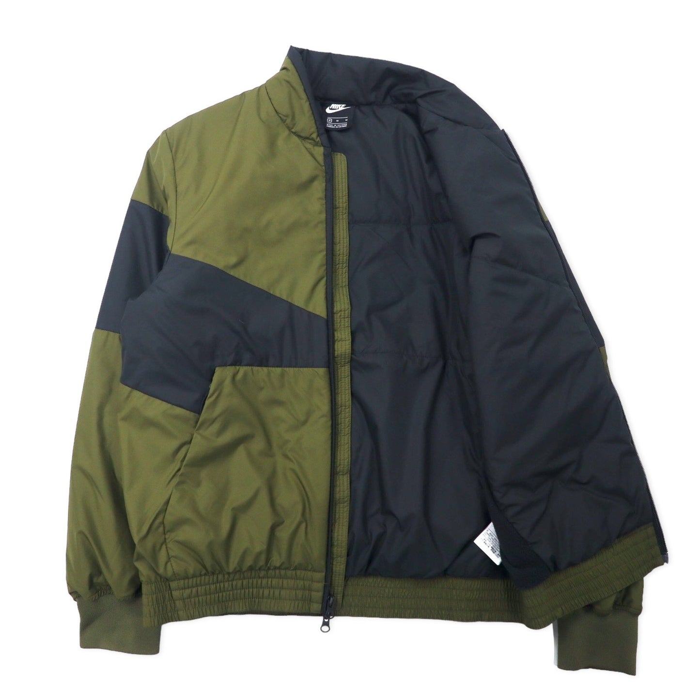 NIKE シンセティック フィル ボンバージャケット 中綿 M カーキ ポリエステル スウォッシュロゴ NSW SYNTHETIC FILL FZ CD9235-395