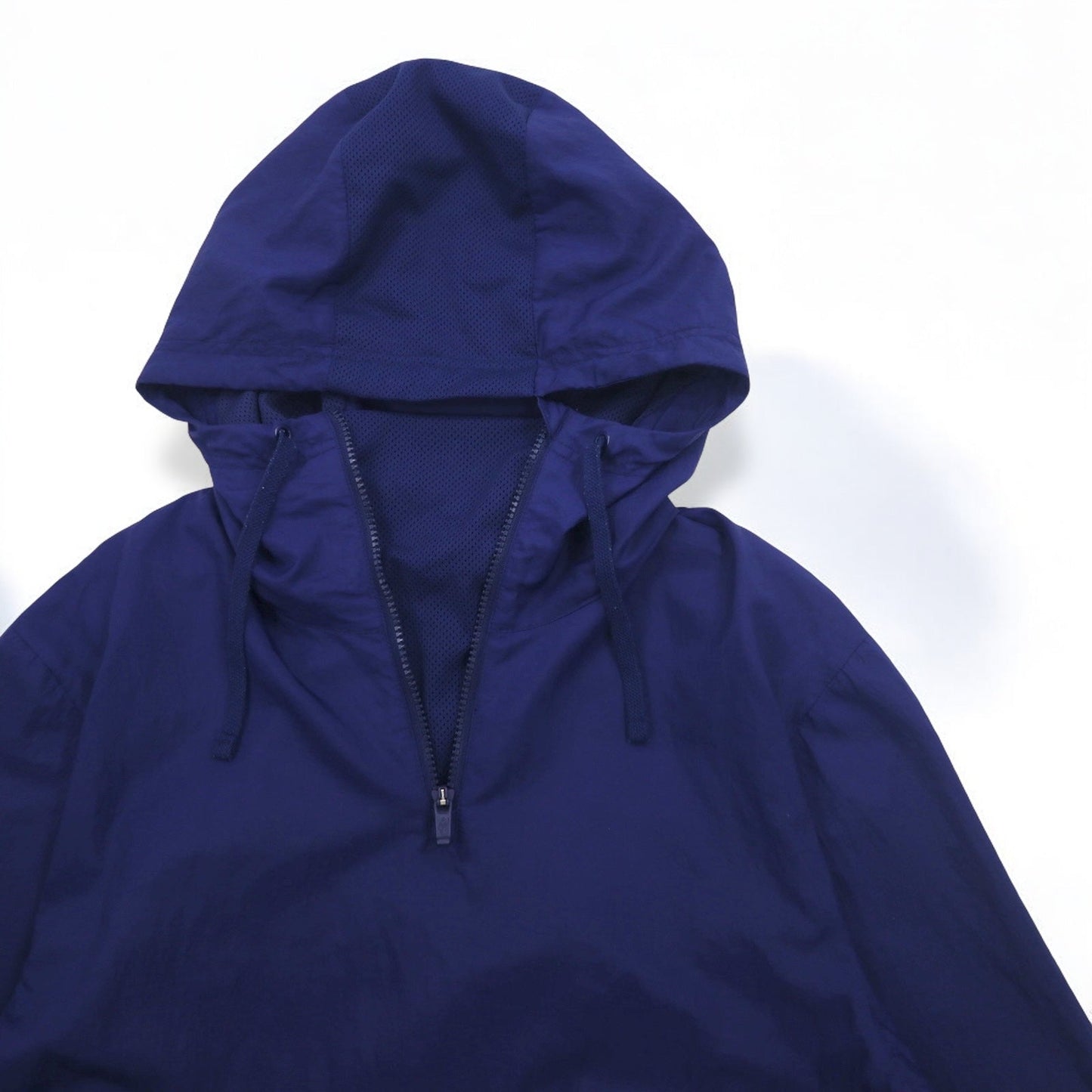 NIKE ハーフジップ アノラックパーカー M ネイビー 袖ロゴ スウォッシュ NSW JKT HD WVN PKBL 833867-429