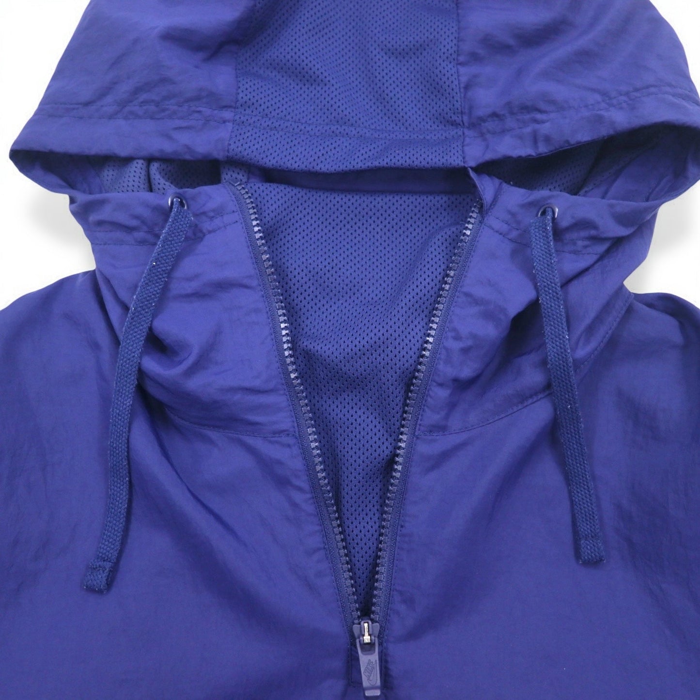 NIKE ハーフジップ アノラックパーカー M ネイビー 袖ロゴ スウォッシュ NSW JKT HD WVN PKBL 833867-429