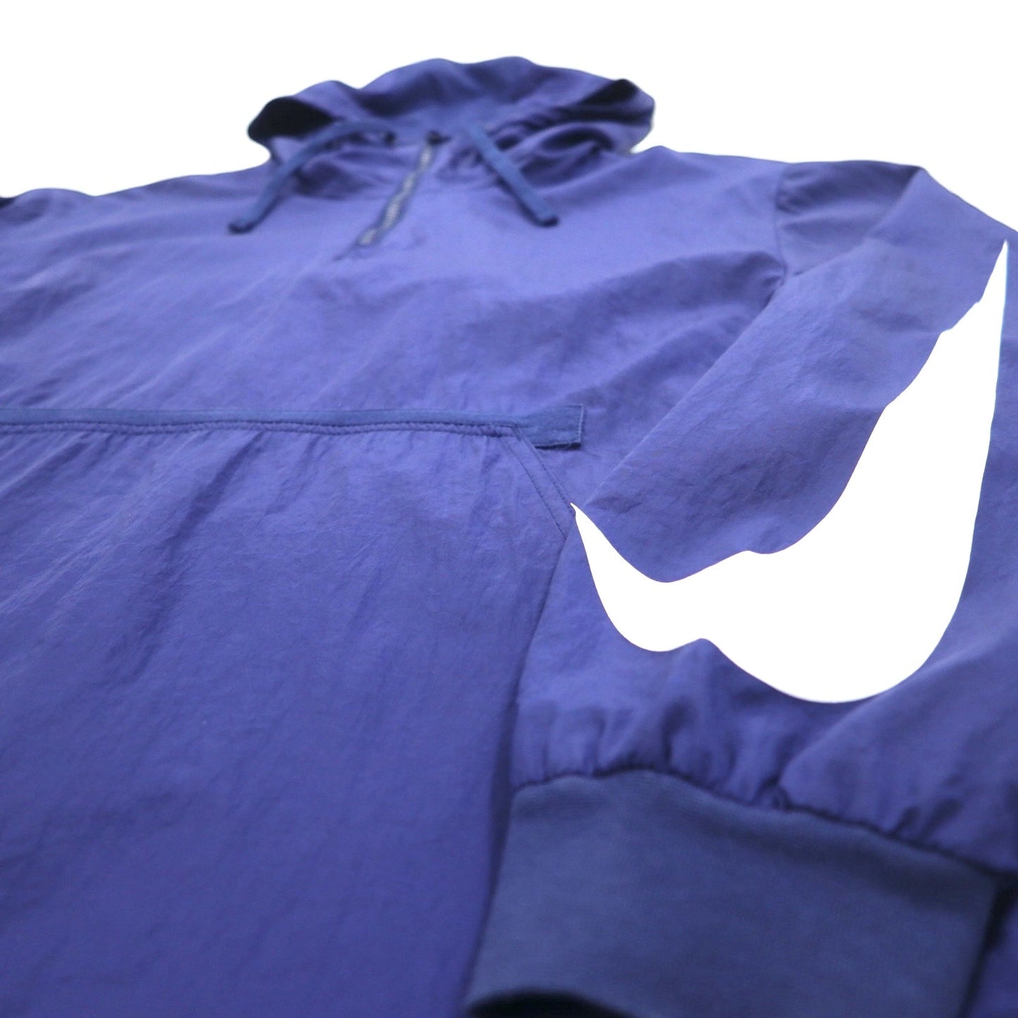 NIKE ハーフジップ アノラックパーカー M ネイビー 袖ロゴ スウォッシュ NSW JKT HD WVN PKBL 833867-429