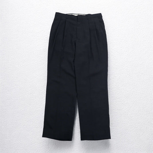 USA製 80年代 HAGGAR 2タック センタープレス スラックスパンツ M グレー ポリエステル ウール