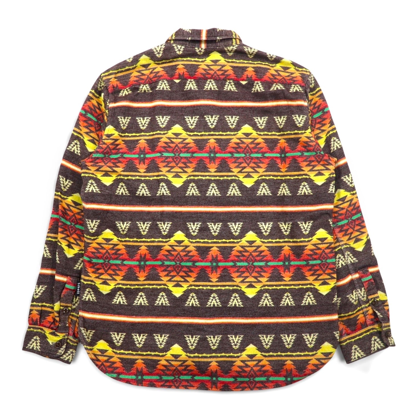 SCHOTT BROS. ネイティブ柄 フランネル シャツ L マルチカラー コットン 胸ポケット 3105047