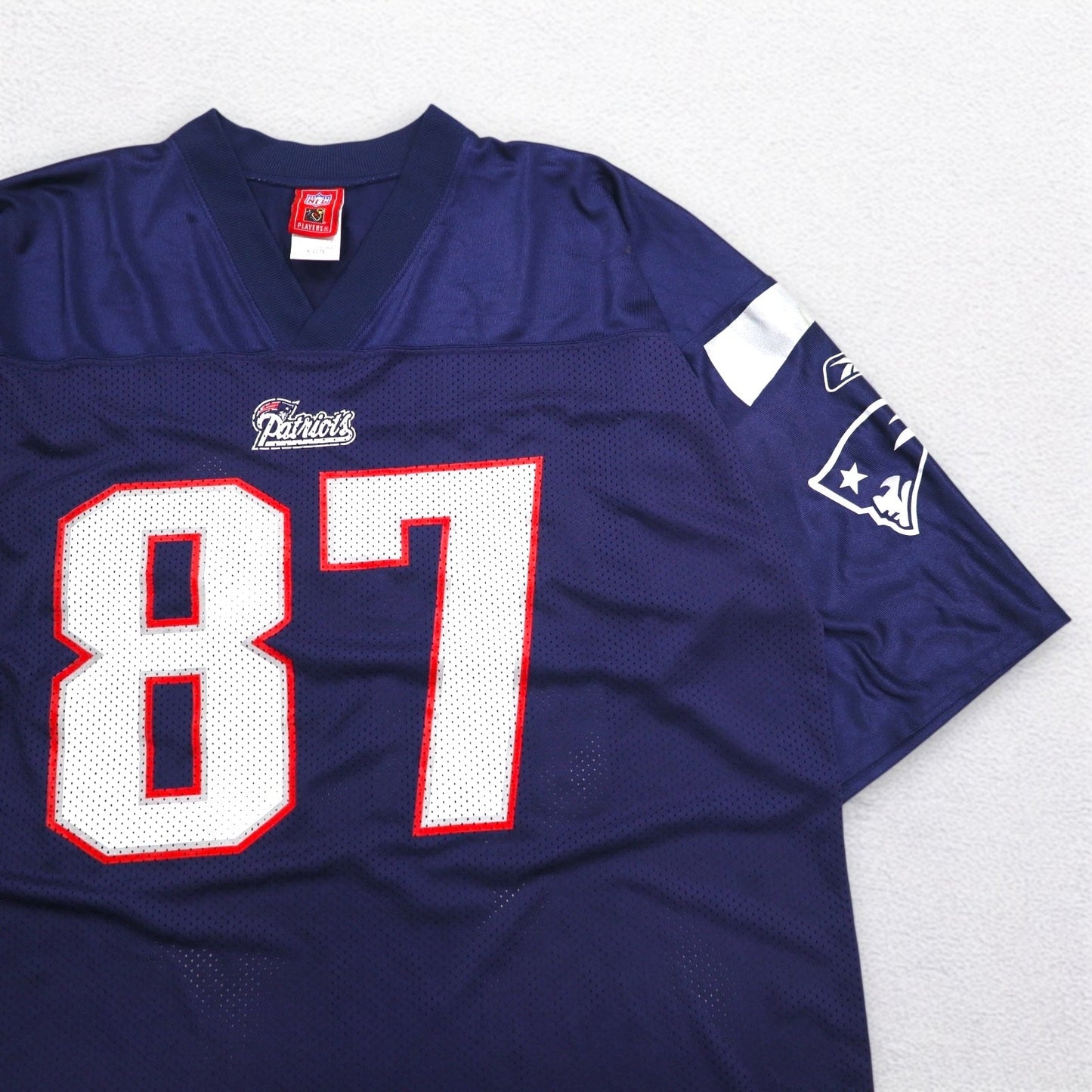 Reebok ゲームシャツ NFL Patriotsフットボール ユニフォーム XL ネイビー メッシュ ナイロン ナンバリング