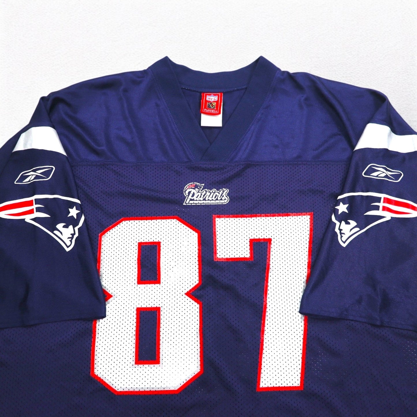 Reebok ゲームシャツ NFL Patriotsフットボール ユニフォーム XL ネイビー メッシュ ナイロン ナンバリング