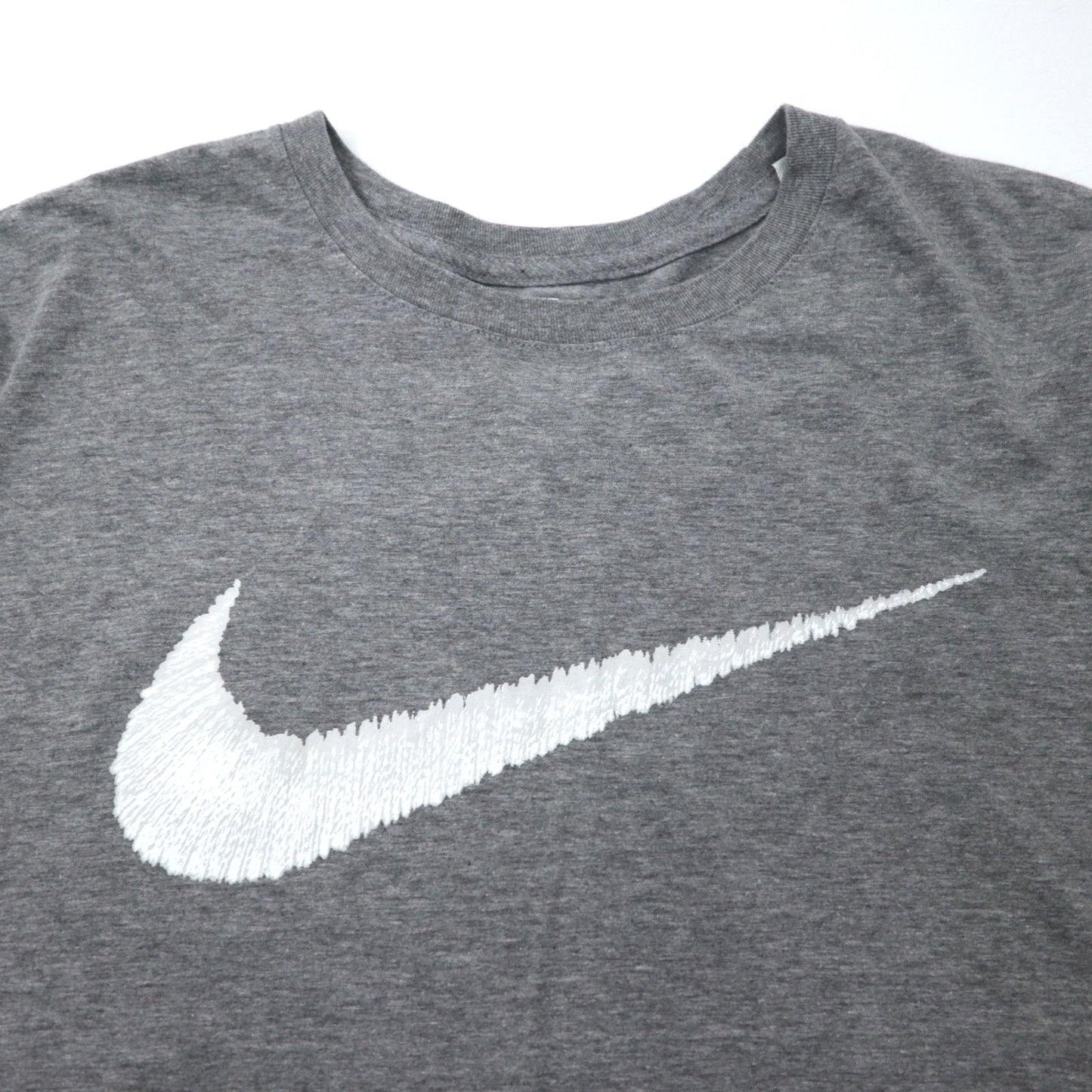 NIKE スウォッシュロゴ プリント Tシャツ XXL グレー コットン ATHLETIC CUT ビッグサイズ エルサルバドル製