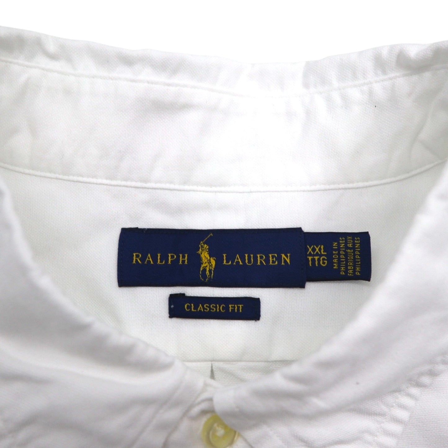 RALPH LAUREN オックスフォード ボタンダウンシャツ 2XL ホワイト CLASSIC FIT スモールポニー刺繍