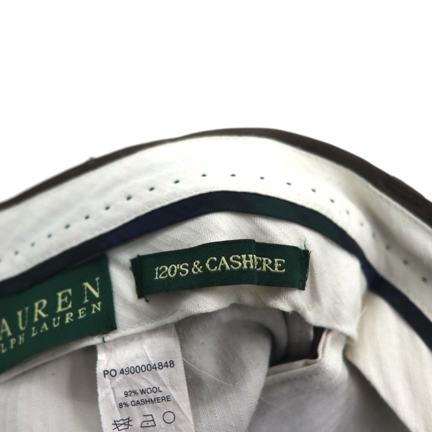 LAUREN RALPH LAUREN 90年代 120's & CASHMERE カシミヤ 2タック ワイド スラックスパンツ M ブラウン ウール