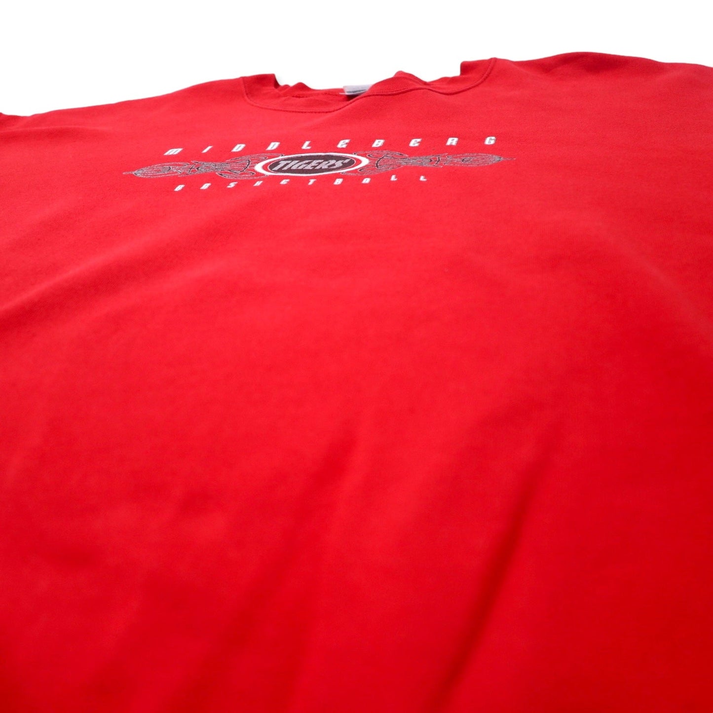 GILDAN カレッジ プリント スウェット XL レッド コットン 裏起毛 MIDDLEBERG TIGERS BASKETBALL ビッグサイズ メキシコ製