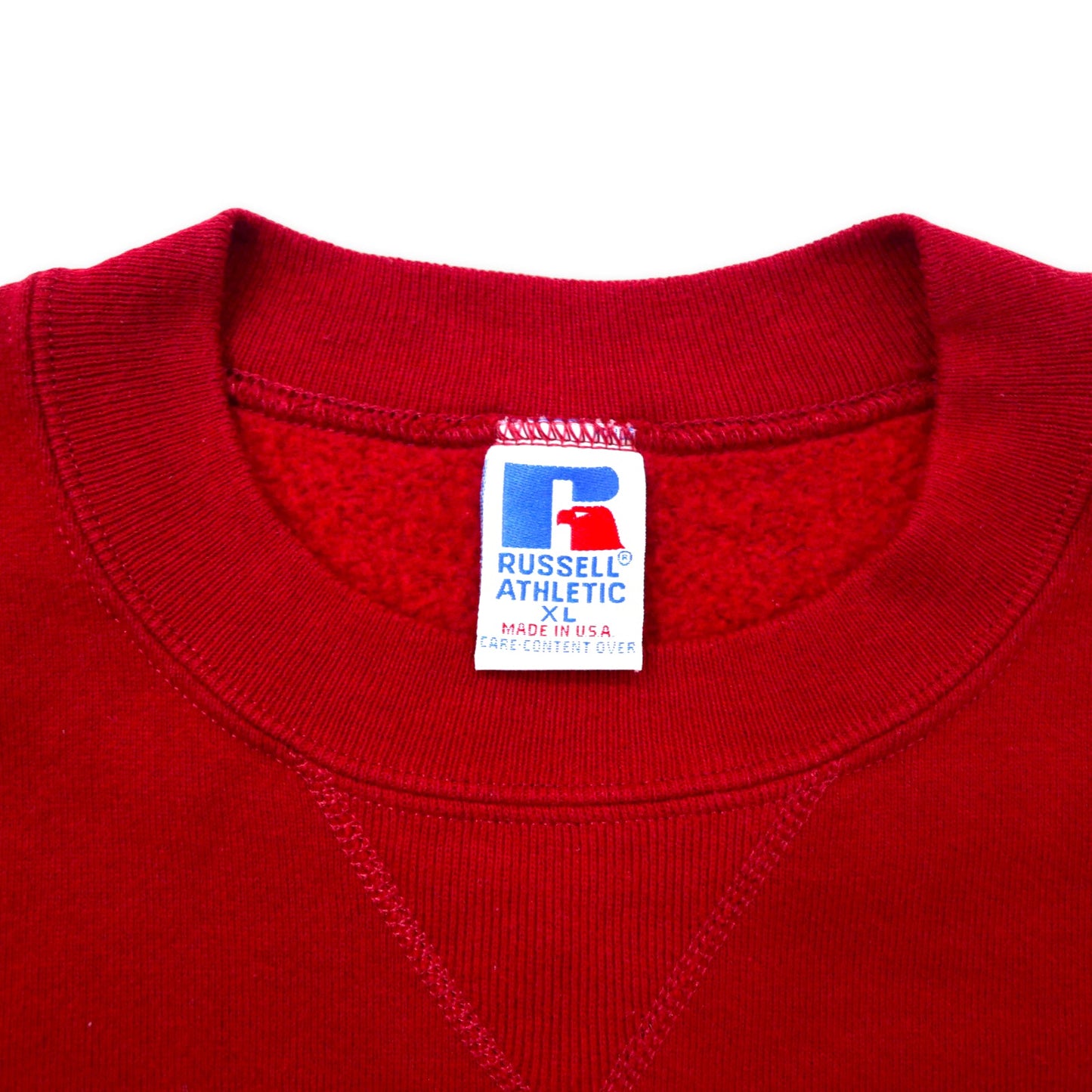 RUSSELL ATHLETIC USA製 90年代 プリントスウェット XL レッド コットン 裏起毛 HEALTH SOUTH ビッグサイズ