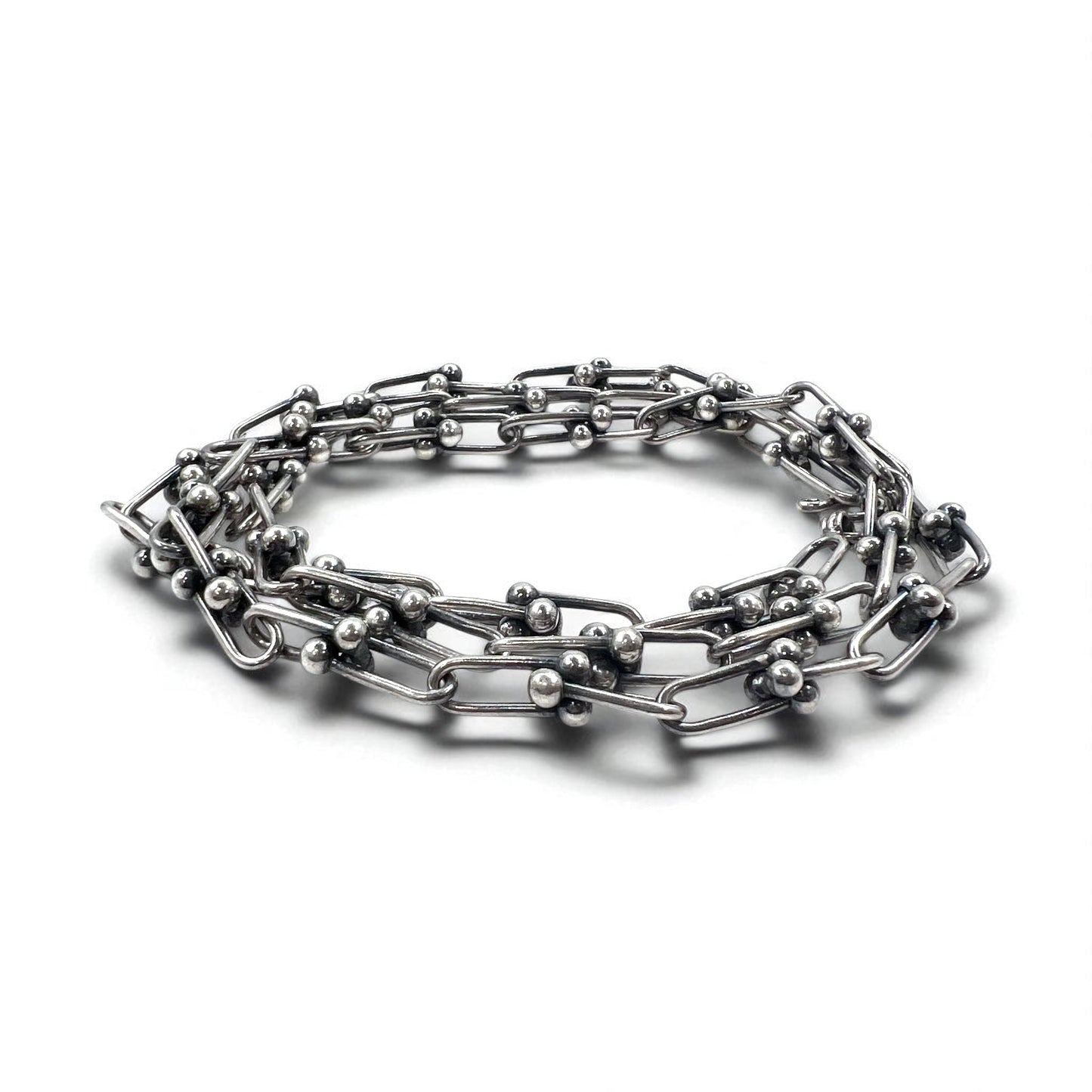 Vintage Silver Chain Necklace ヴィンテージ リンクチェーン 2WAY ネックレス 3連ブレスレット シルバー 925