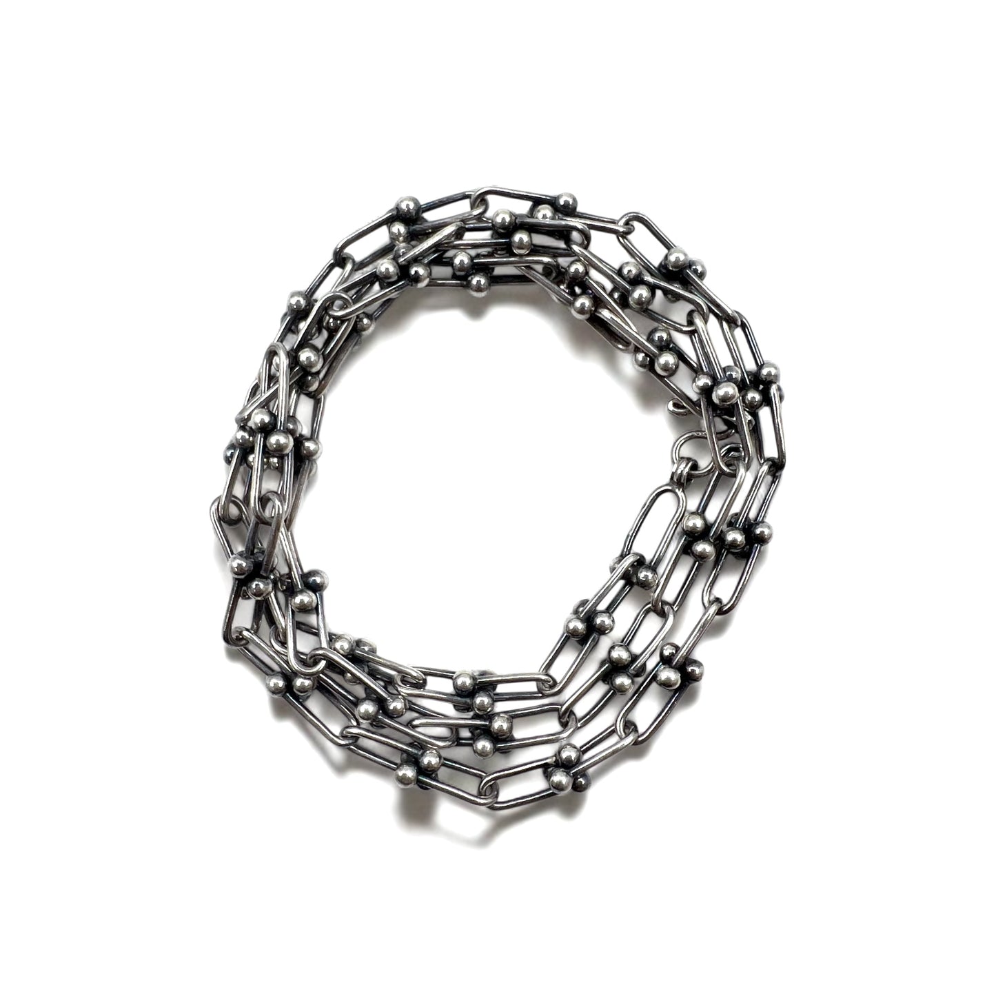 Vintage Silver Chain Necklace ヴィンテージ リンクチェーン 2WAY ネックレス 3連ブレスレット シルバー 925