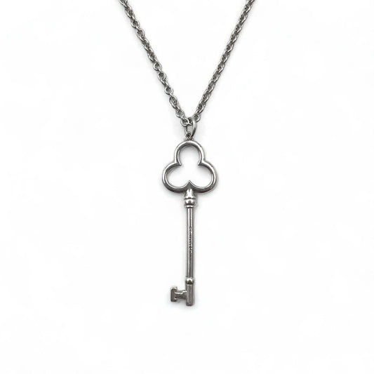 TIFFANY & CO. トレフォイル クローバー キー ネックレス SILVER 925 シルバー チェーン ペンダント