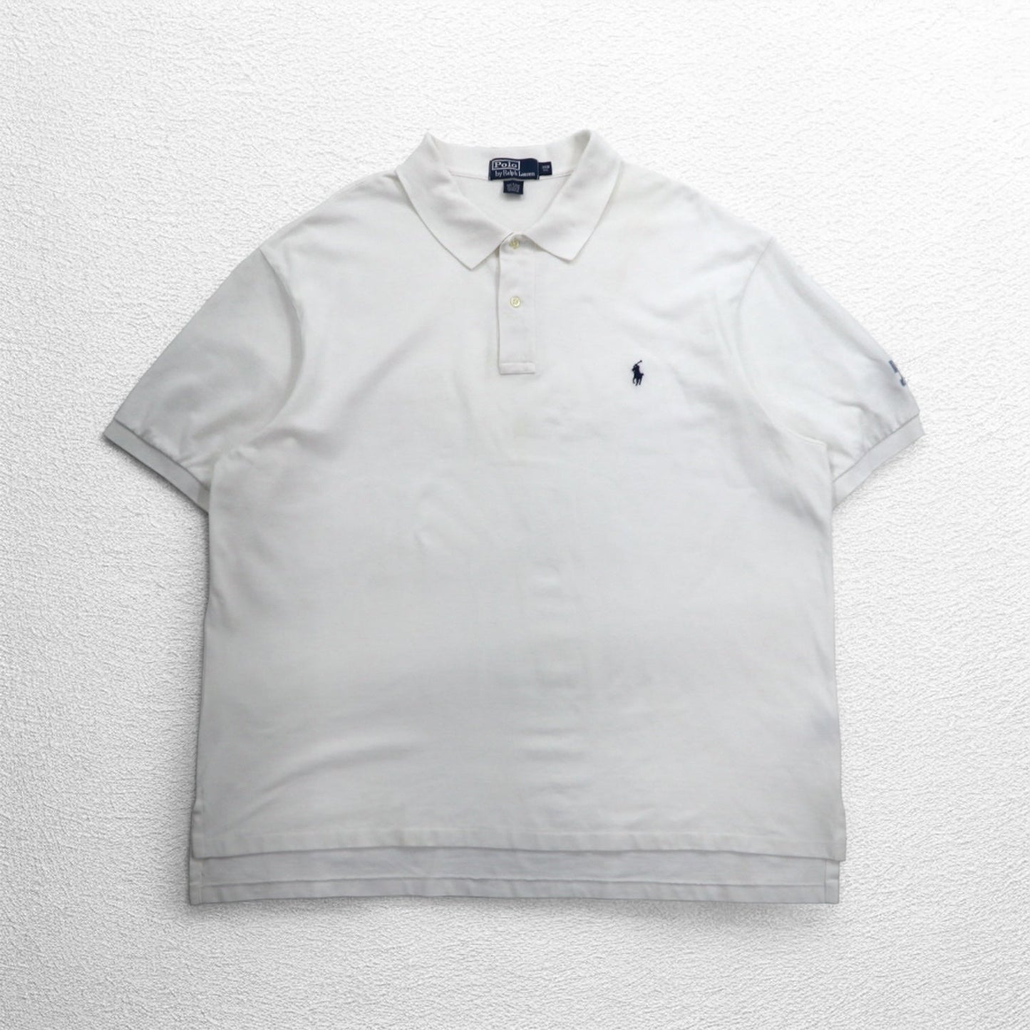 Polo by Ralph Lauren 90年代 ポロシャツ 3XL ビッグサイズ ホワイト 鹿の子 スモールポニー刺繍
