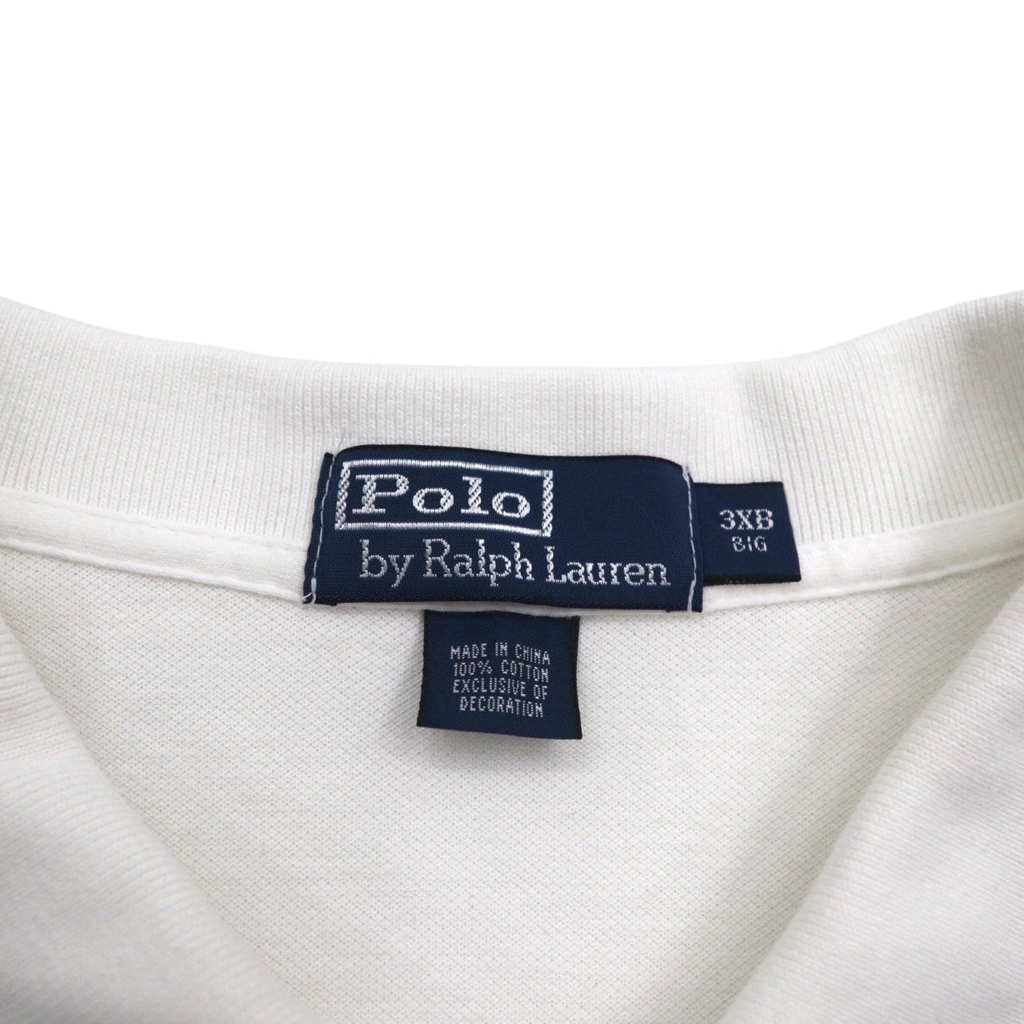 Polo by Ralph Lauren 90年代 ポロシャツ 3XL ビッグサイズ ホワイト 鹿の子 スモールポニー刺繍