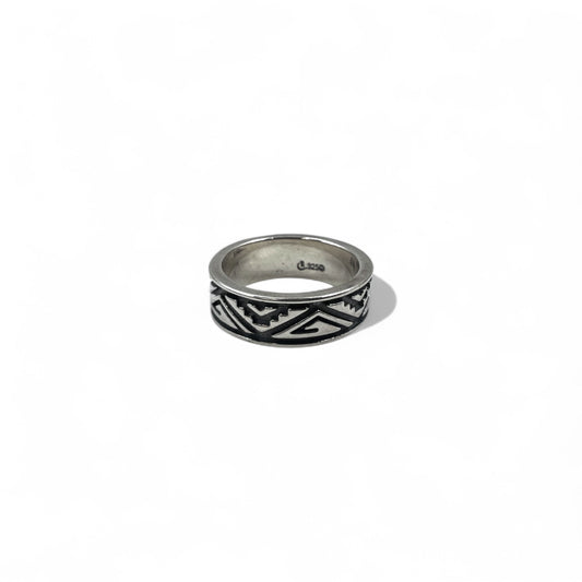 Vintage Navajo Ring インディアンジュエリー ナバホ族 スタンプワーク リング 指輪 11号 シルバー 925 ネイティブ柄