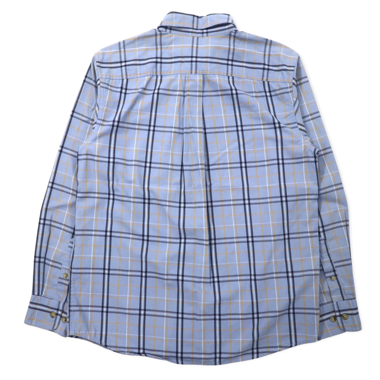 Eddie Bauer ボタンダウンシャツ L ブルー チェック コットン