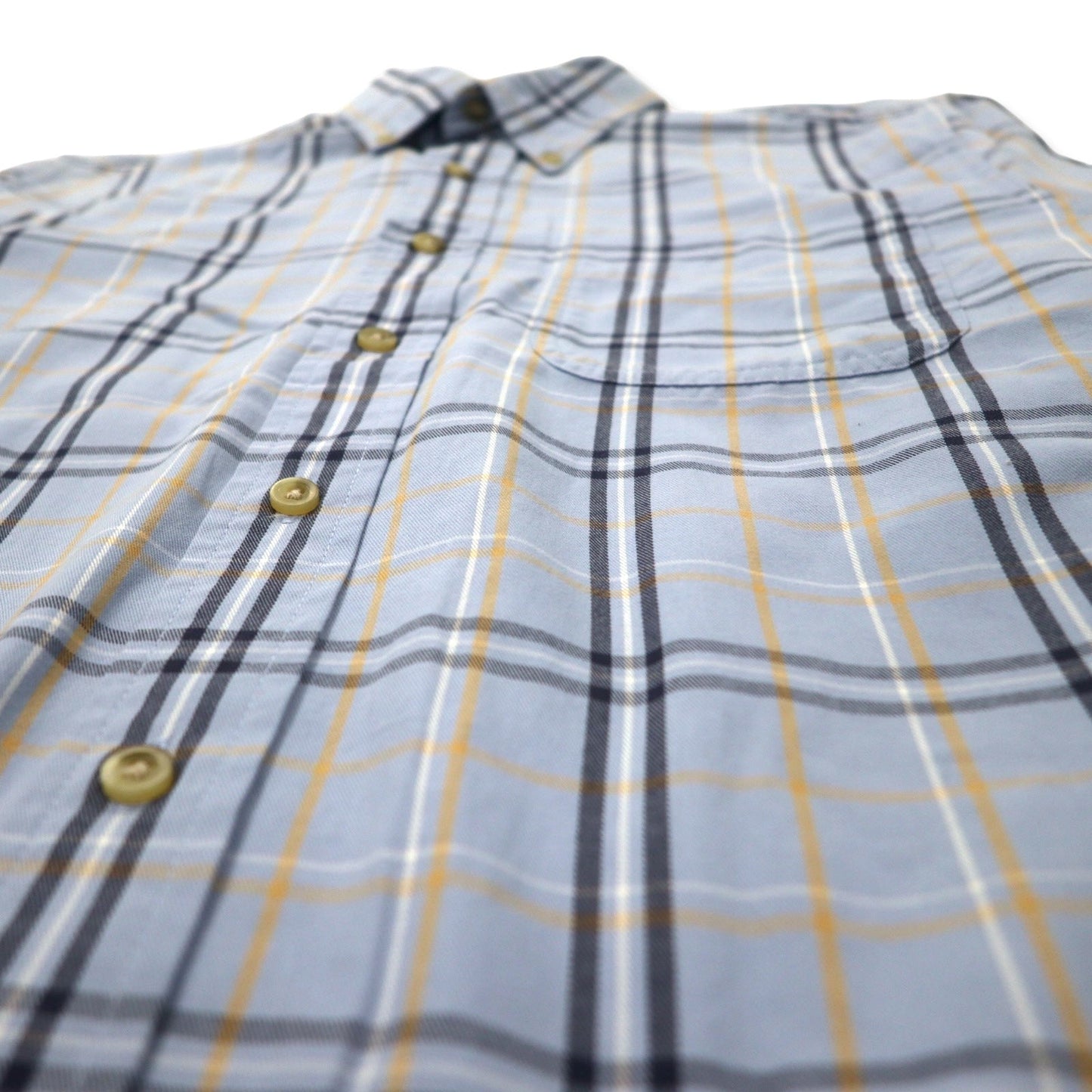 Eddie Bauer ボタンダウンシャツ L ブルー チェック コットン