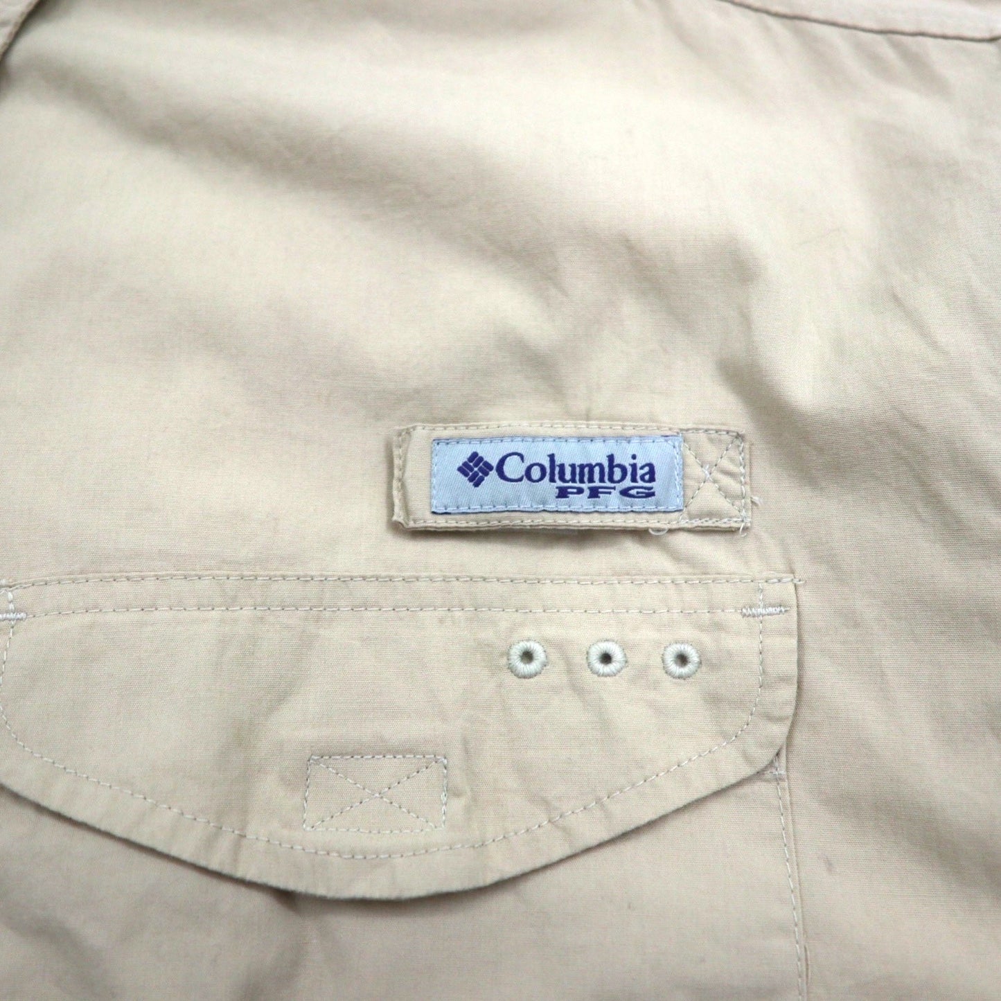 Columbia PFG バハマ 半袖 フィッシング シャツ XL ベージュ コットン FM7130