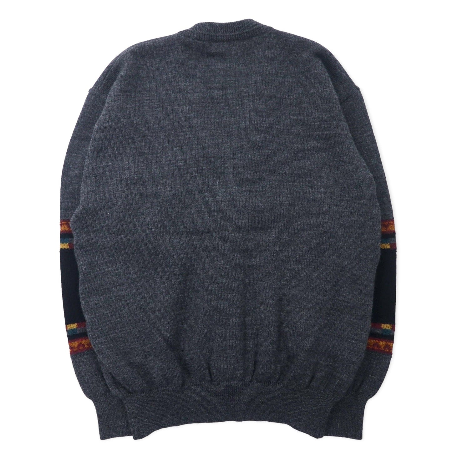 PARIS レトロ ニット カーディガン M グレー ウール 日本製