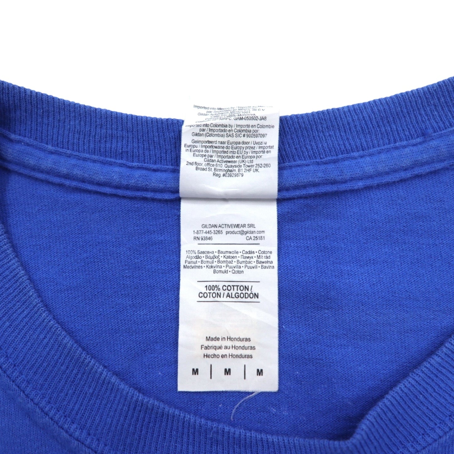 GILDAN カレッジプリント ロングスリーブTシャツ ロンT M ブルー WHITTIER WOLVERINES ホンジュラス製