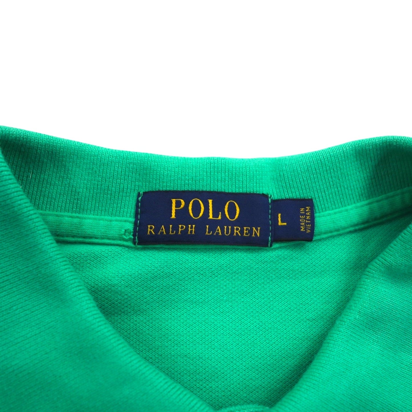 POLO RALPH LAUREN ポロシャツ L グリーン コットン 鹿の子 スモールポニー刺繍
