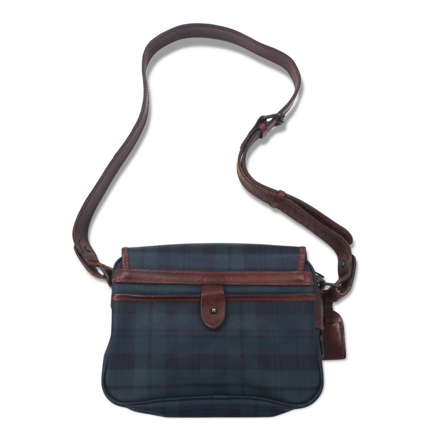 POLO RALPH LAUREN ブラックウォッチ ショルダーバッグ グリーン チェック PVC レザー