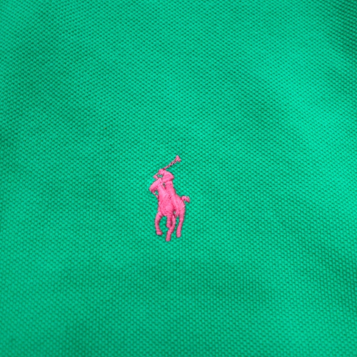 POLO RALPH LAUREN ポロシャツ L グリーン コットン 鹿の子 スモールポニー刺繍