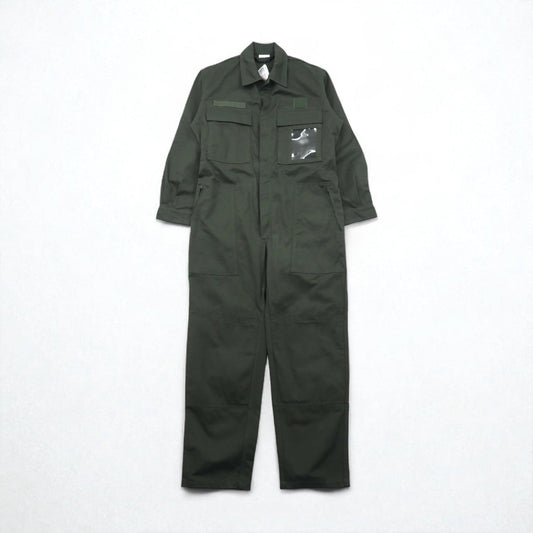 Vintage French Work Military Coveralls MAGECO 00年代 オールインワン ジャンプスーツ つなぎ L カーキ ダブルニー ミリタリー MAGECO 32/04 デッドストック 未使用品