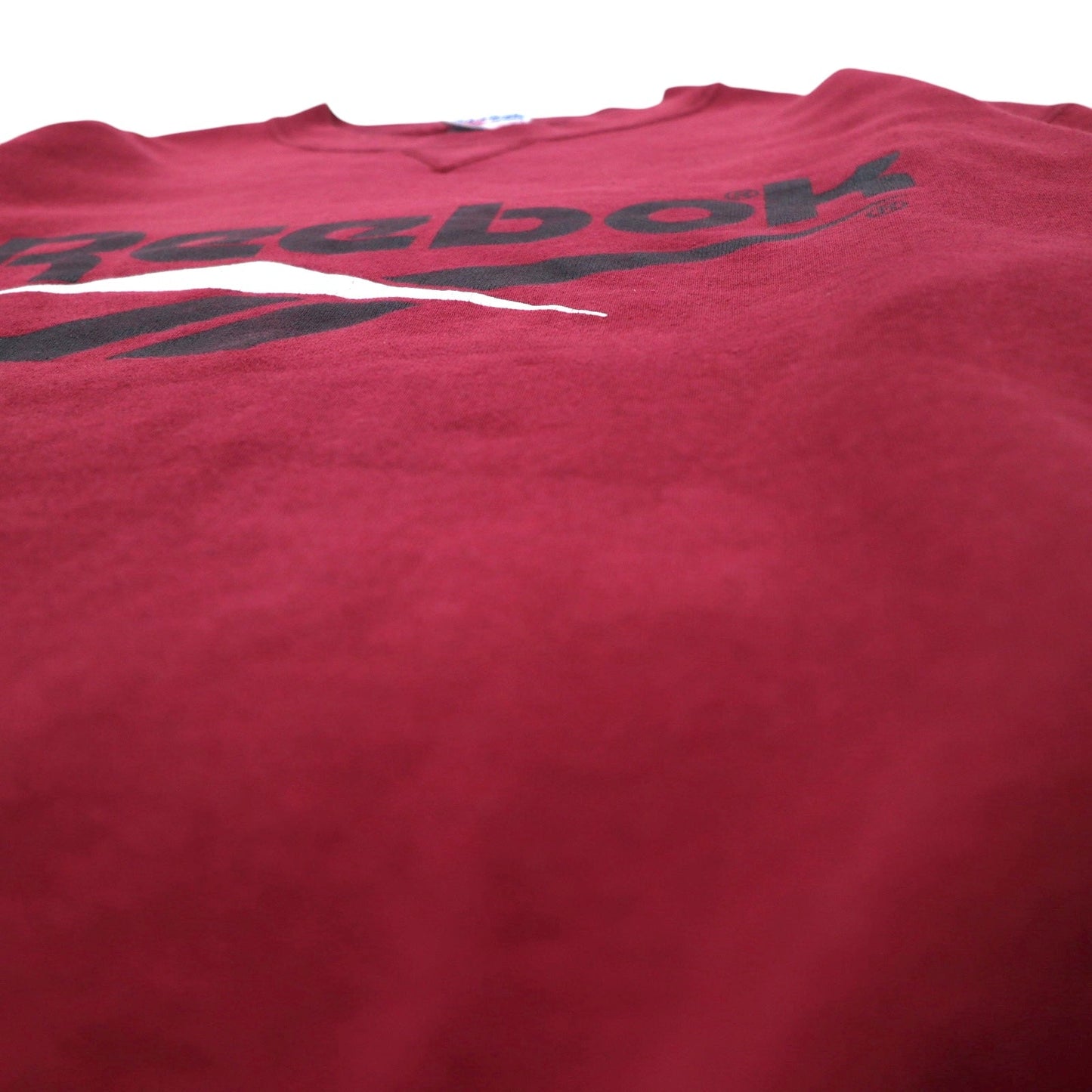 Reebok 90年代 USA製 ベクターロゴ 前V スウェット L ボルドー コットン プリント